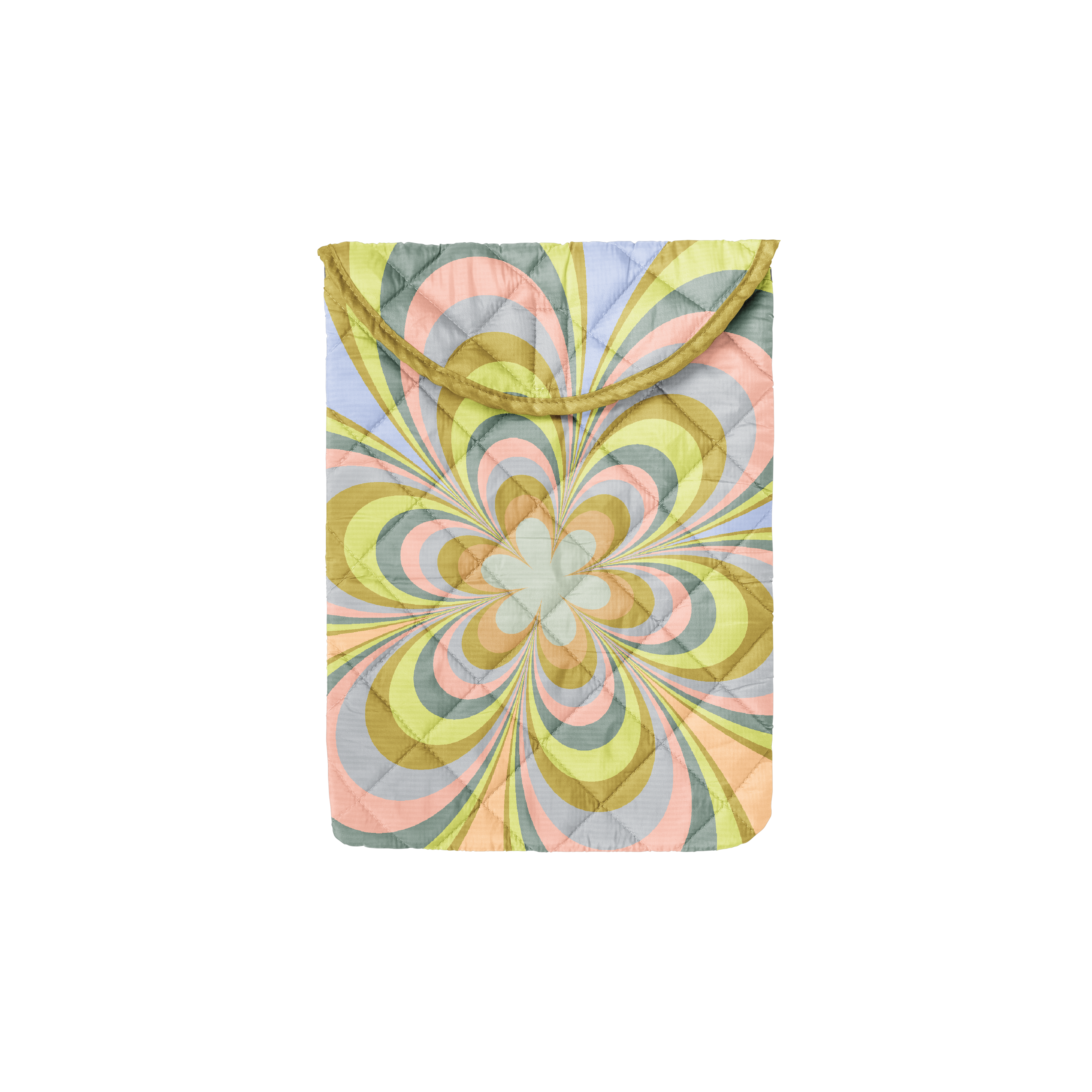 Kaleidoscope Floral Puffy Foldover Laptop Sleeve