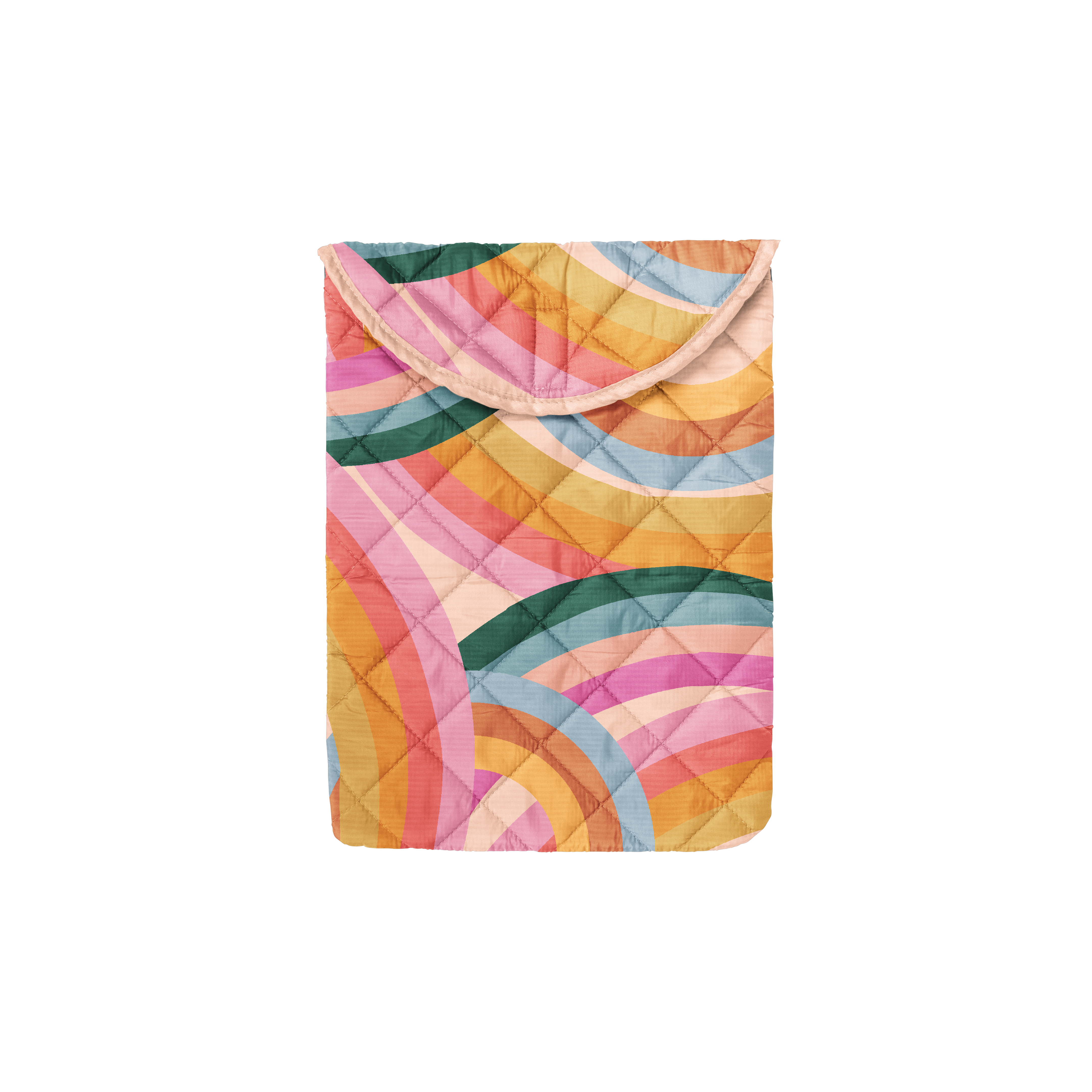 Rainbow Waves Puffy Foldover Laptop Sleeve