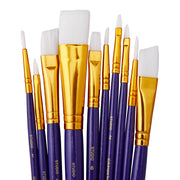Studio Mixed Media White Nylon Brush Set - 10 Pc