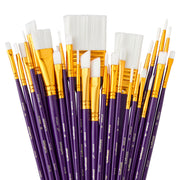 Studio Mixed Media White Nylon Brush Set - 30 Pc
