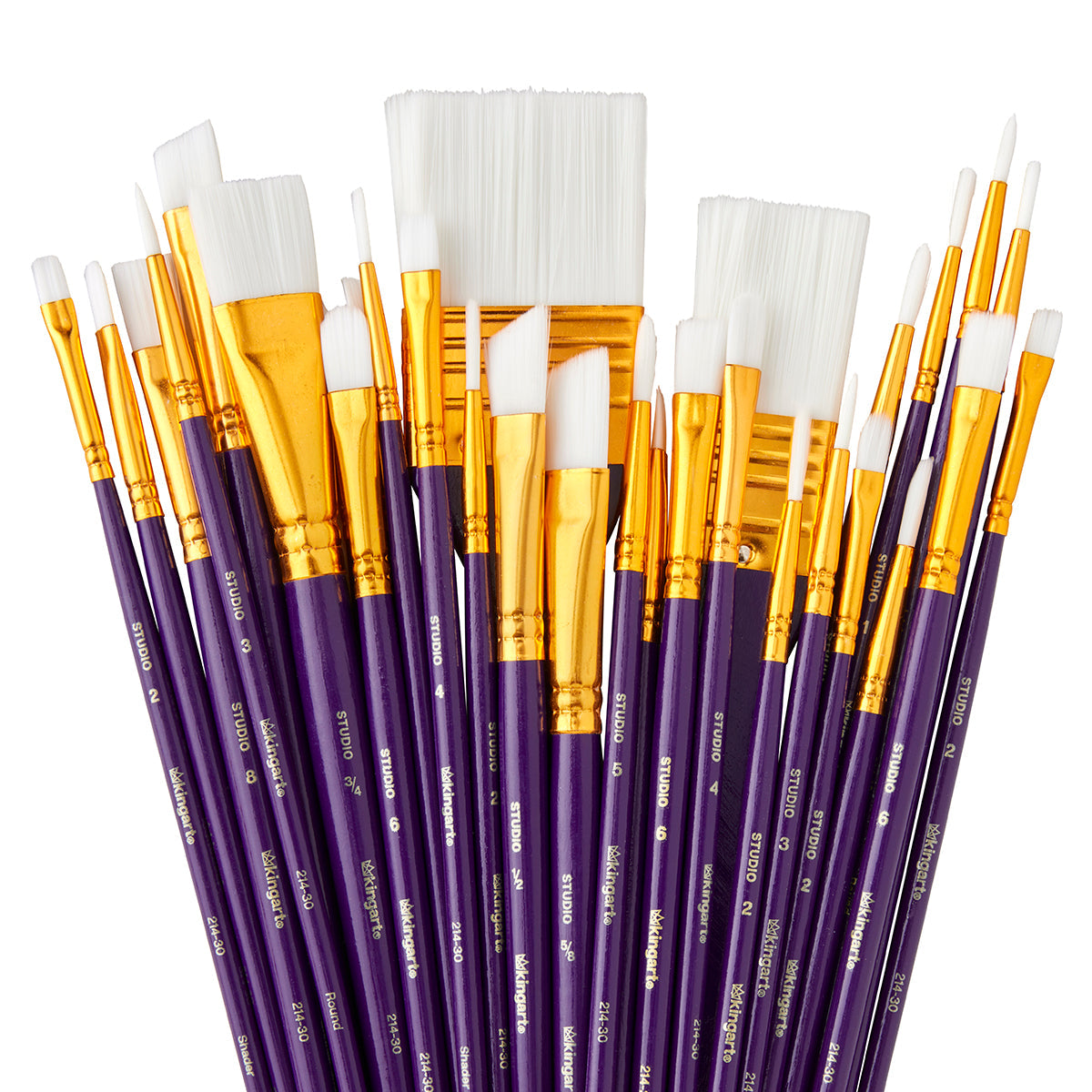 Studio Mixed Media White Nylon Brush Set - 30 Pc