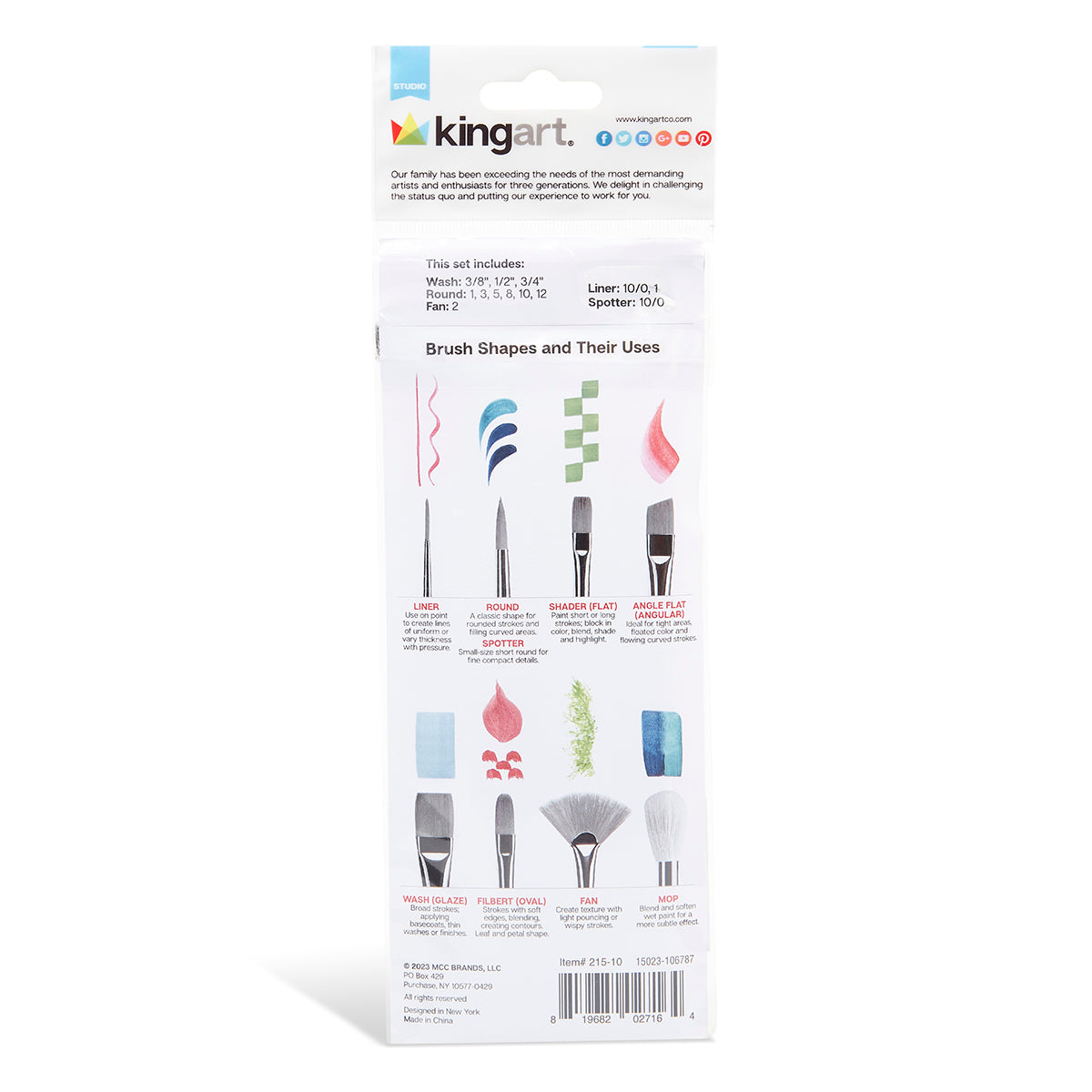 Studio Mixed Media Black Nylon Brush Set - 10 Pc