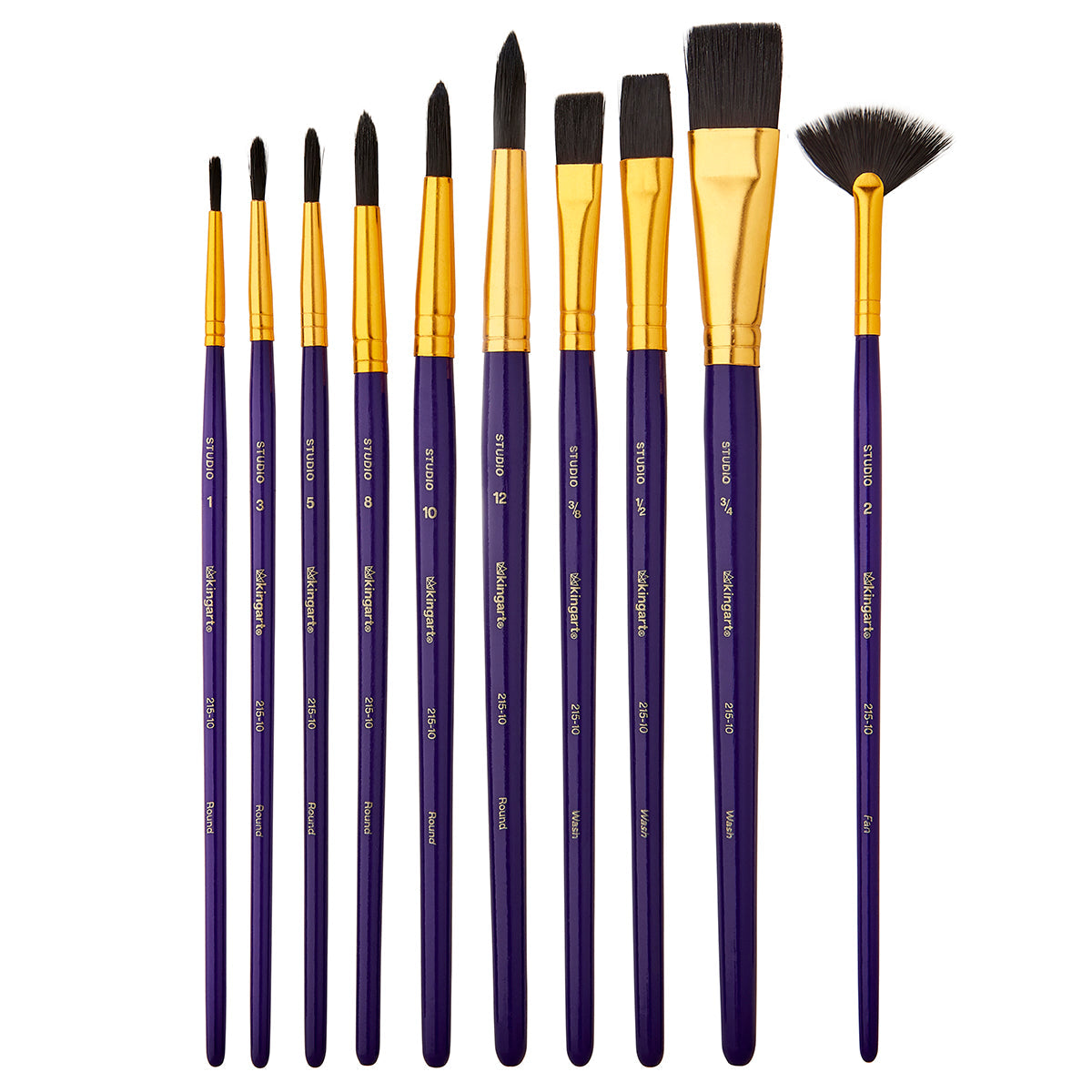 Studio Mixed Media Black Nylon Brush Set - 10 Pc
