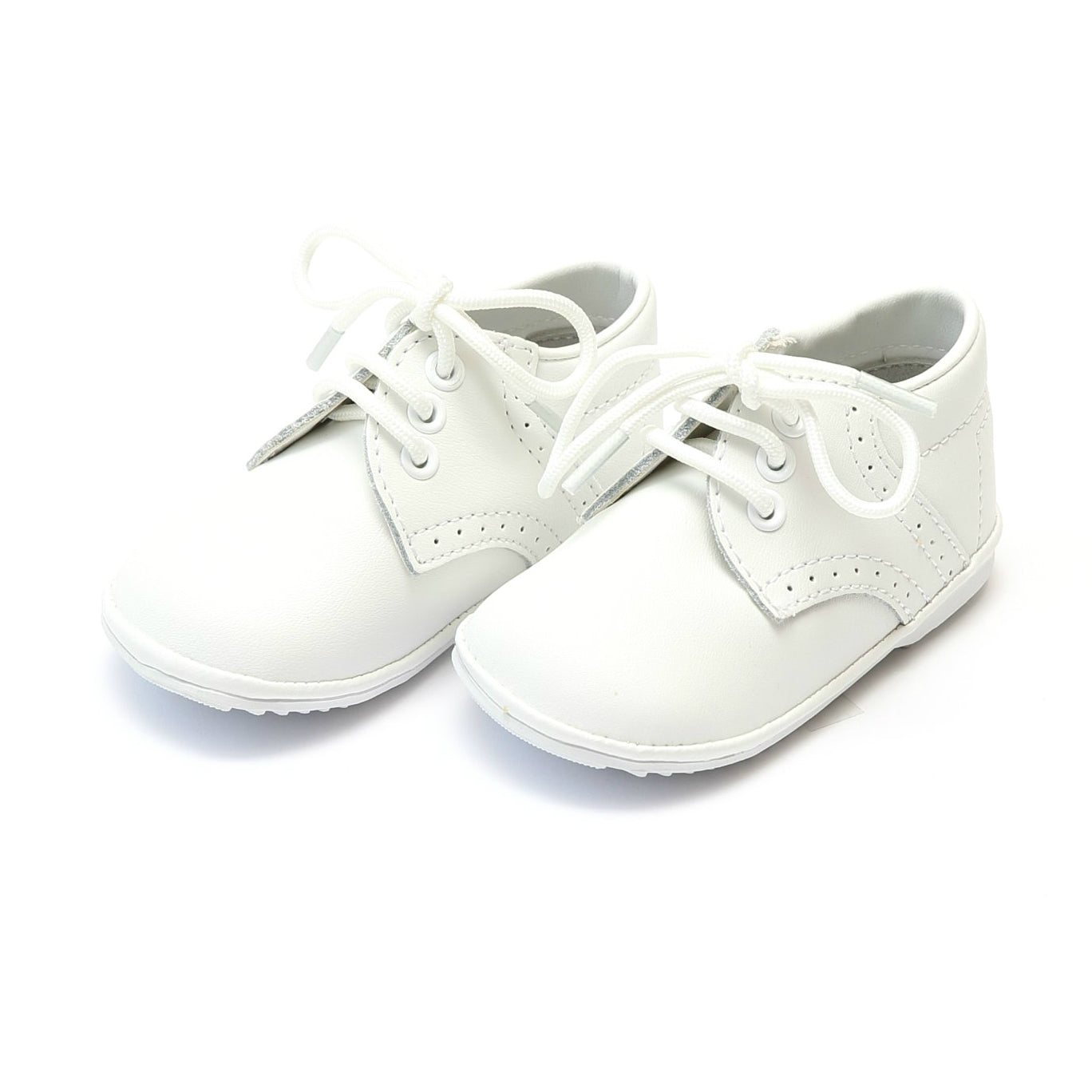 James Boy's White Leather Lace Up Shoe (baby)