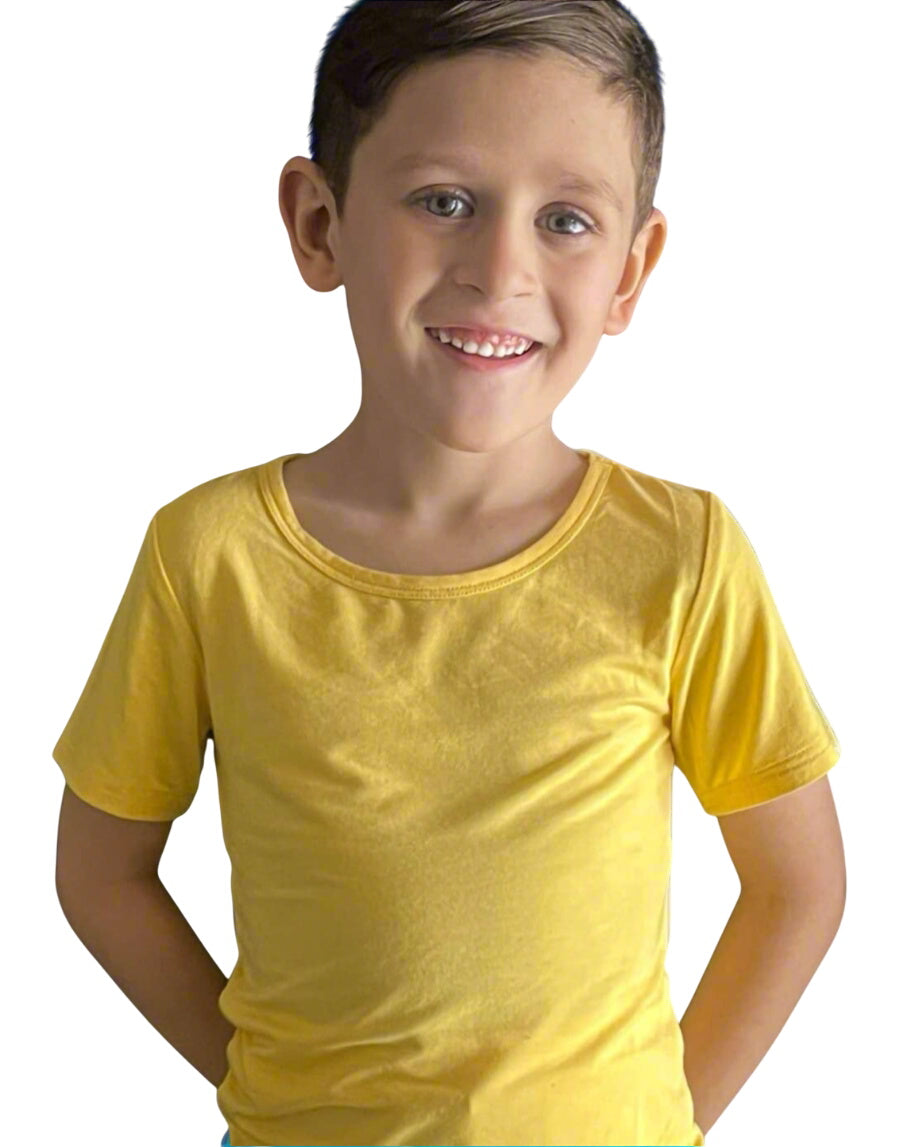 Snapdragon Yellow Two Piece Bamboo Shorts Pajama Set