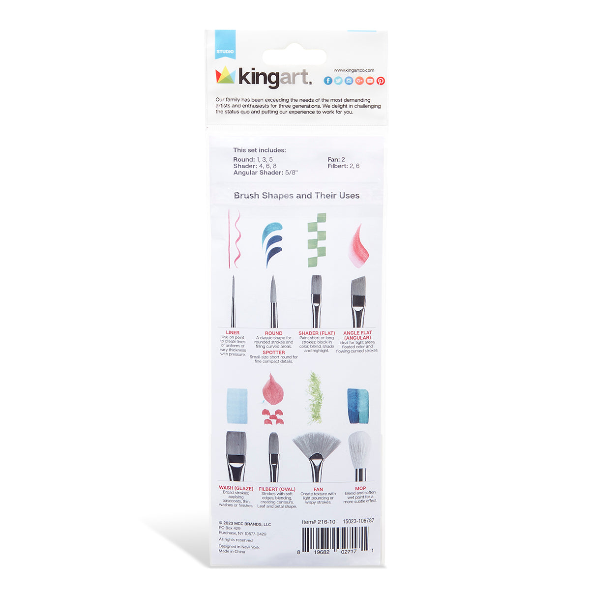 Studio Mixed Media Gold Nylon Brush Set - 10 Pc