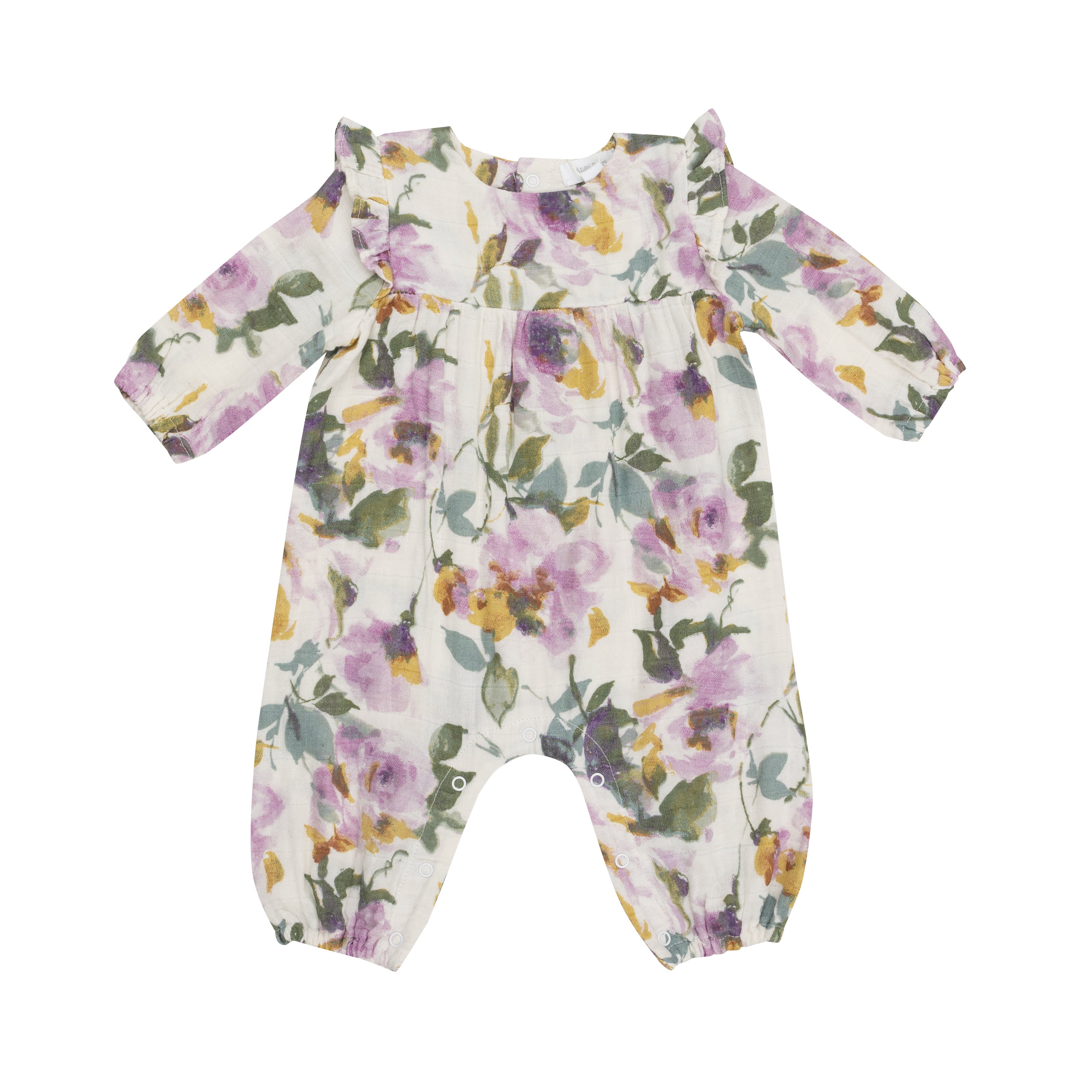 Ruffle Sleeve Romper - Watercolor Rose