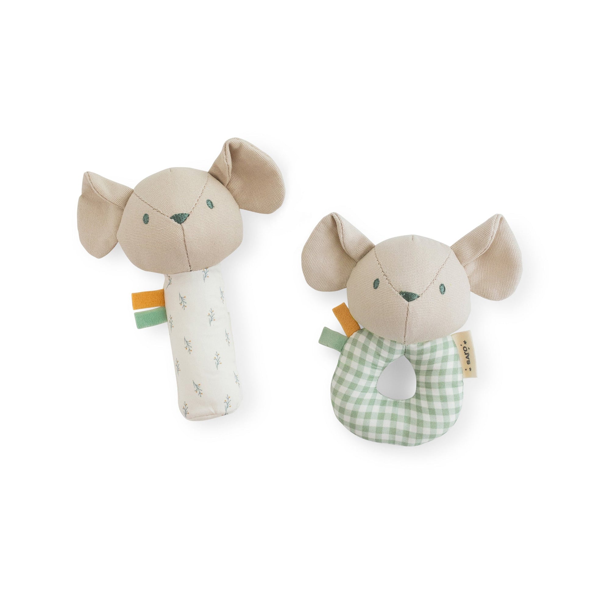 Spring Cottage” Rattle Ring + Squeaker Set