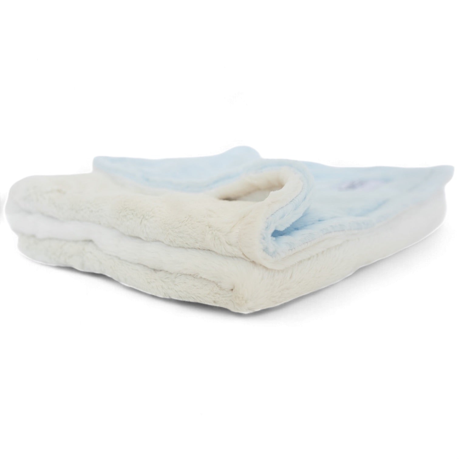 Luxury Duo Borderless Blanket - Blue/ivory