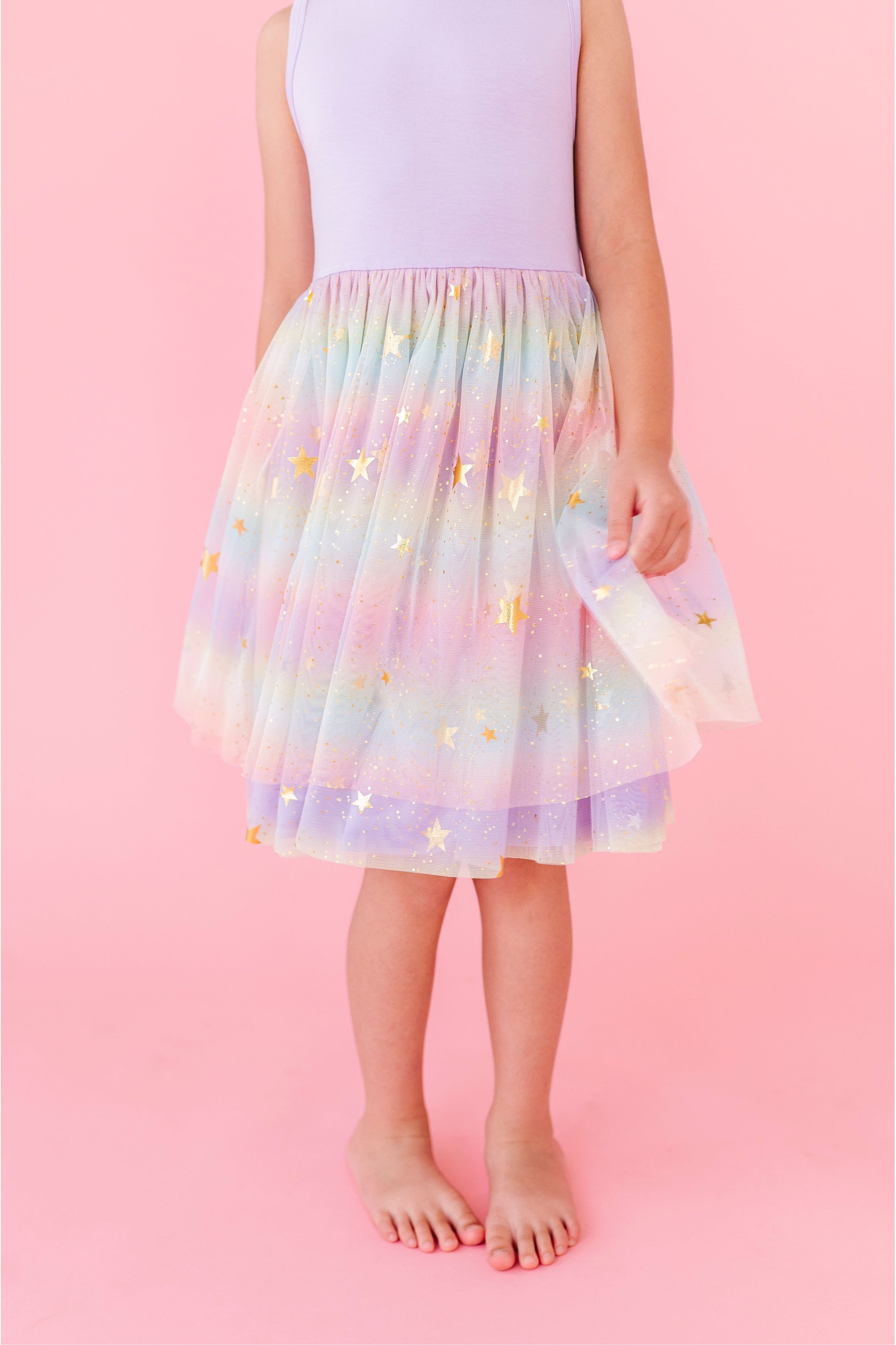 Bamboo Tulle Dress - Rainbow Ombre Twinkle