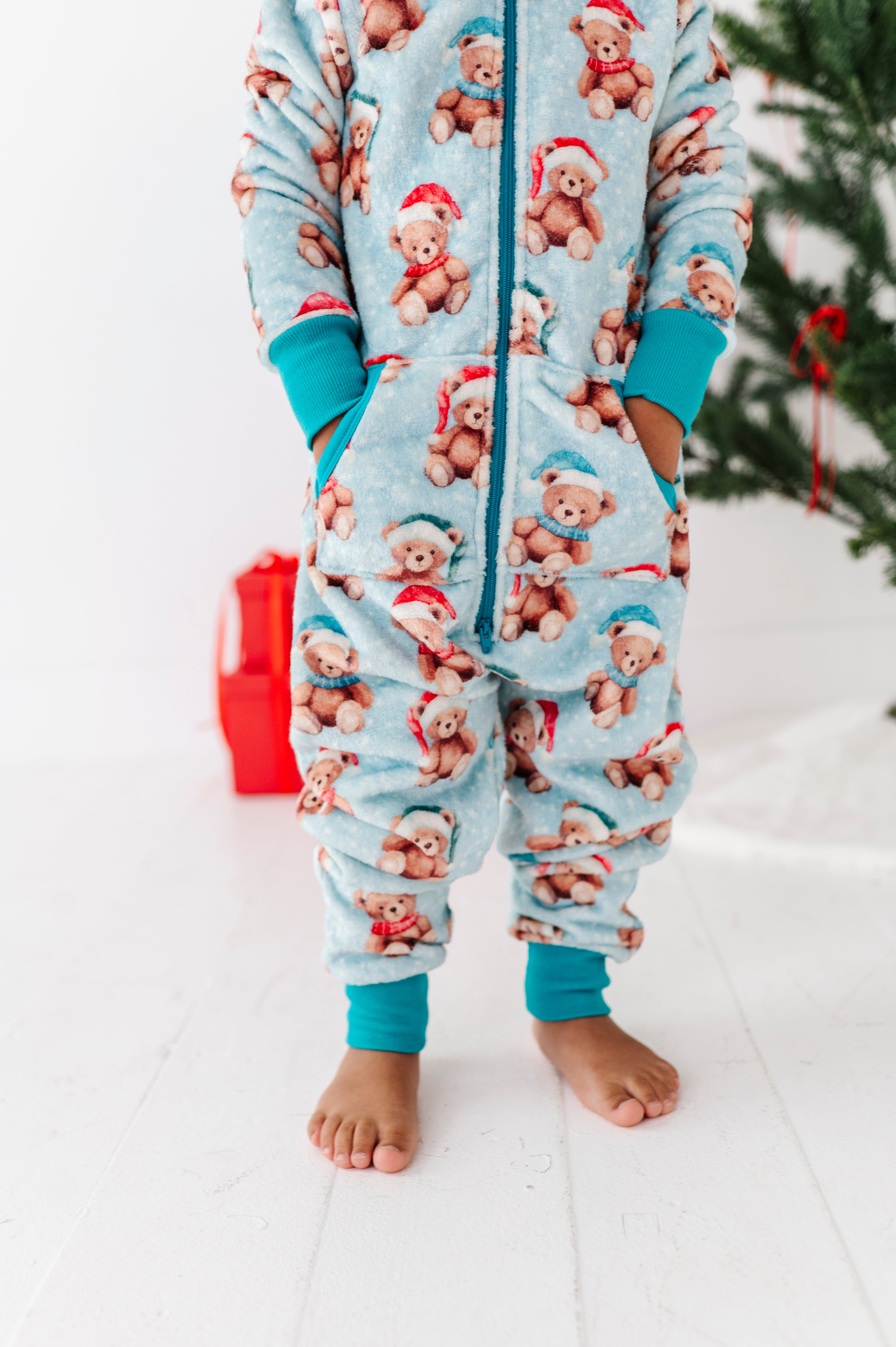 Beary Merry Microfleece Hooded Jumpsuit