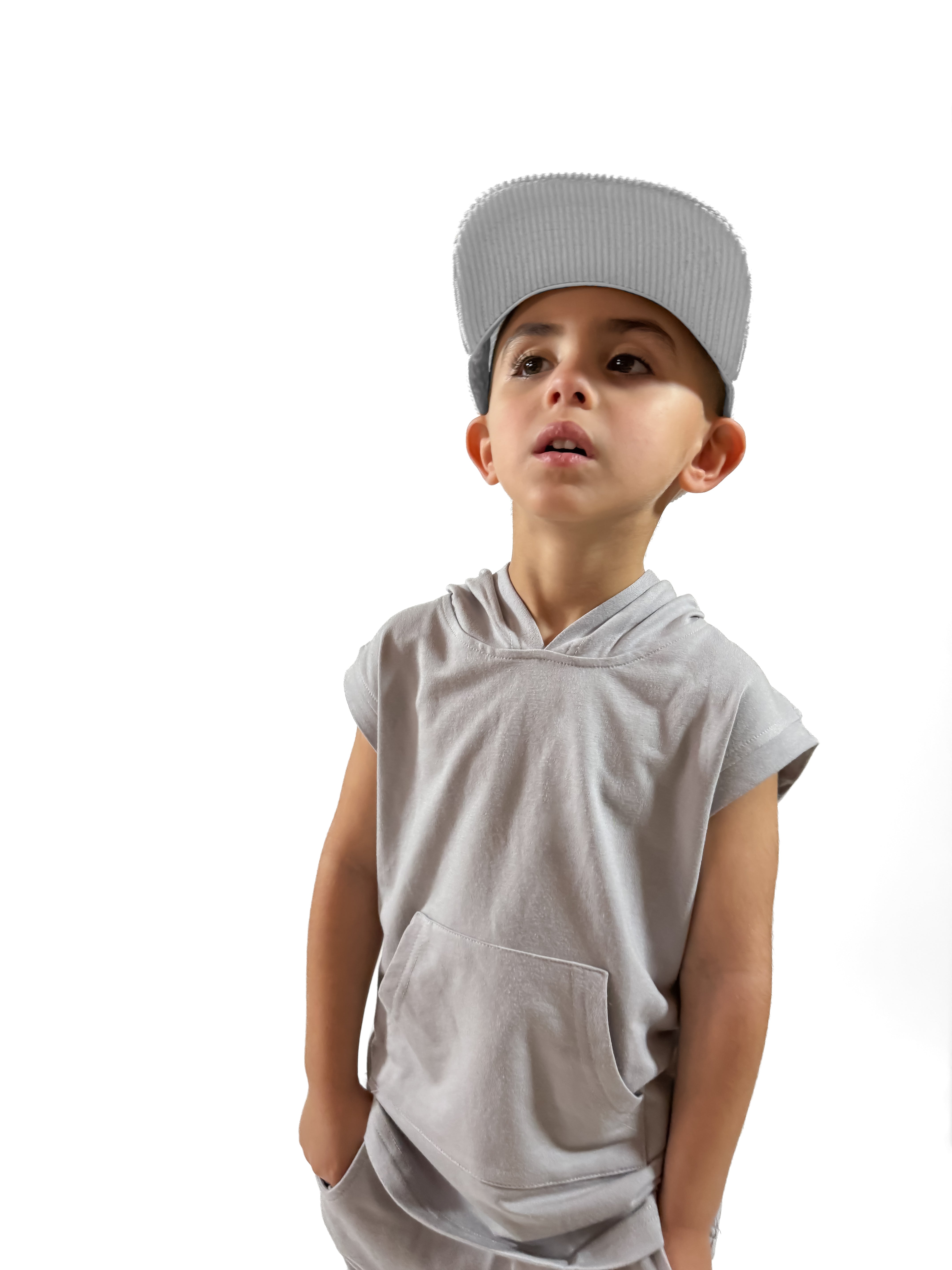 Bamboo Hooded Muscle Tee - Frost