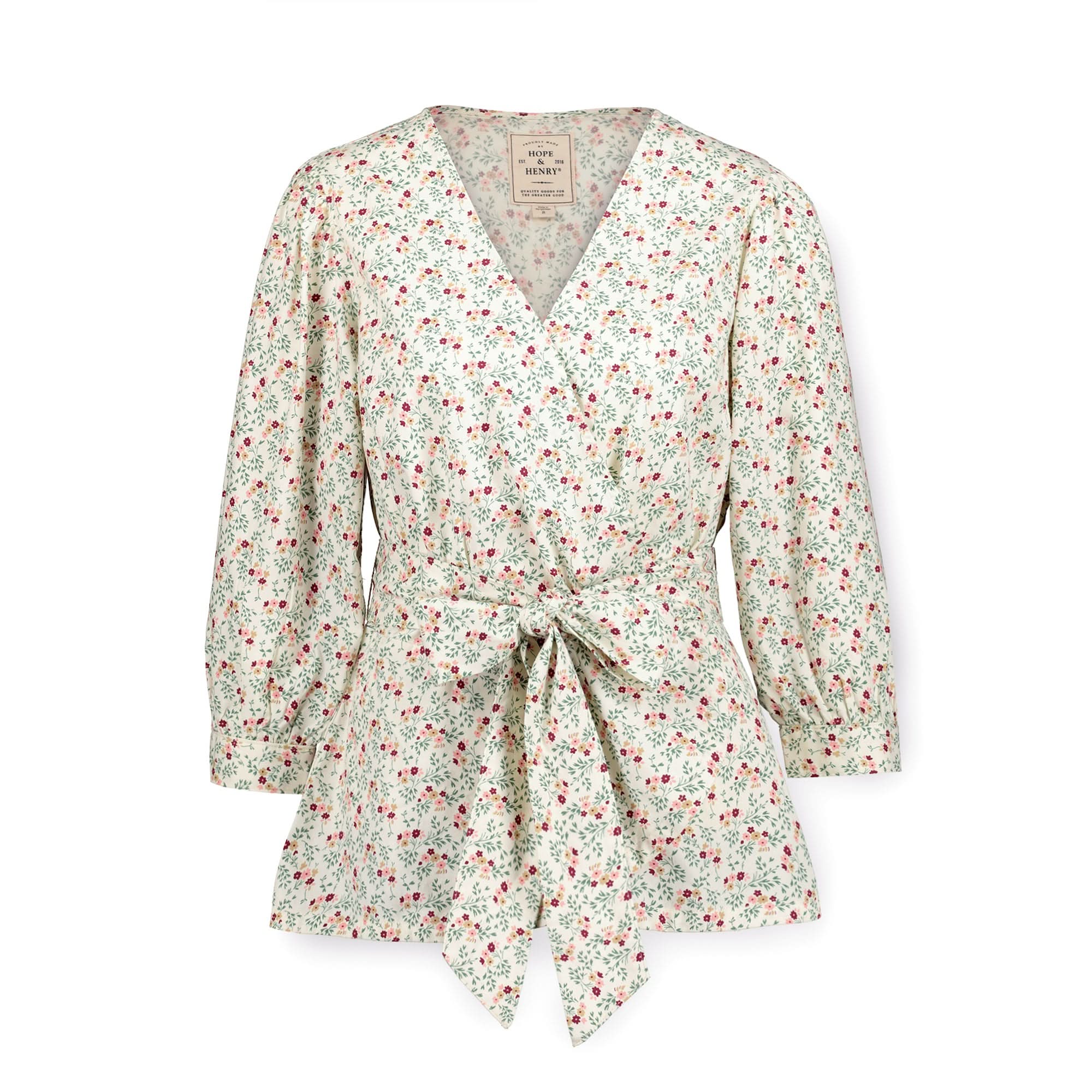 Puff Sleeve Wrap Top