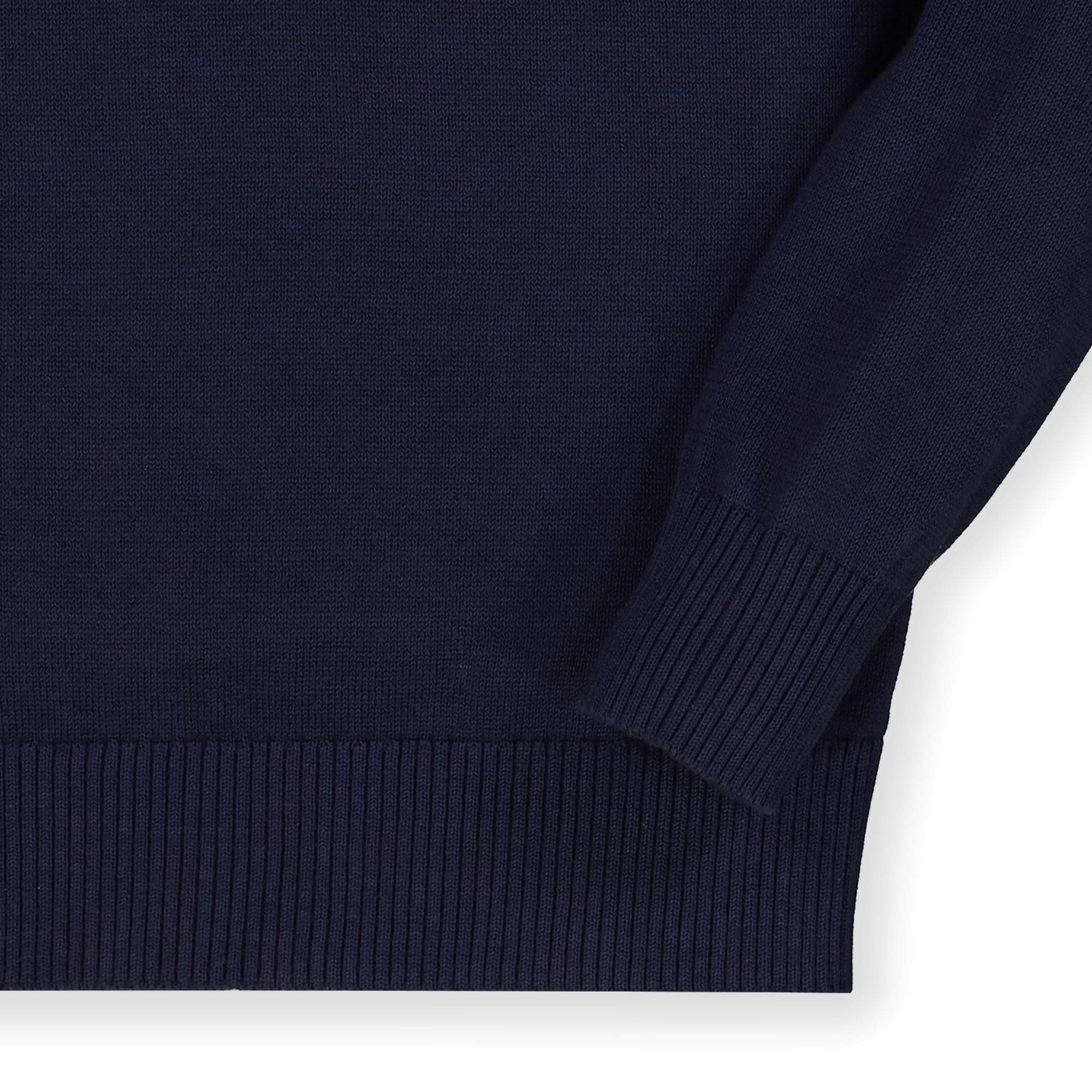 Fine Gauge V-neck Organic Sweater With Elbow Patches - Baby