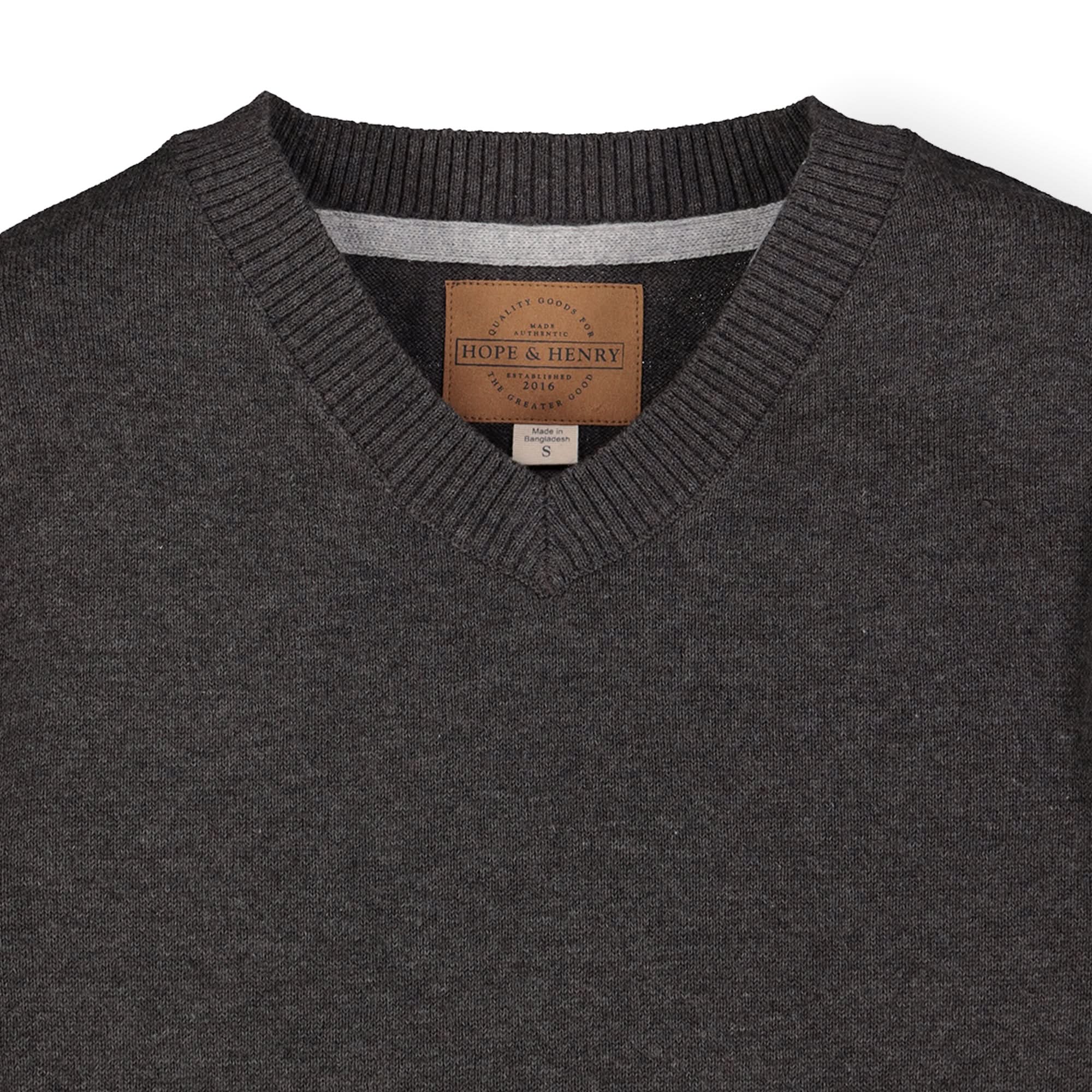 Fine Gauge V-neck Sweater With Elbow Patches