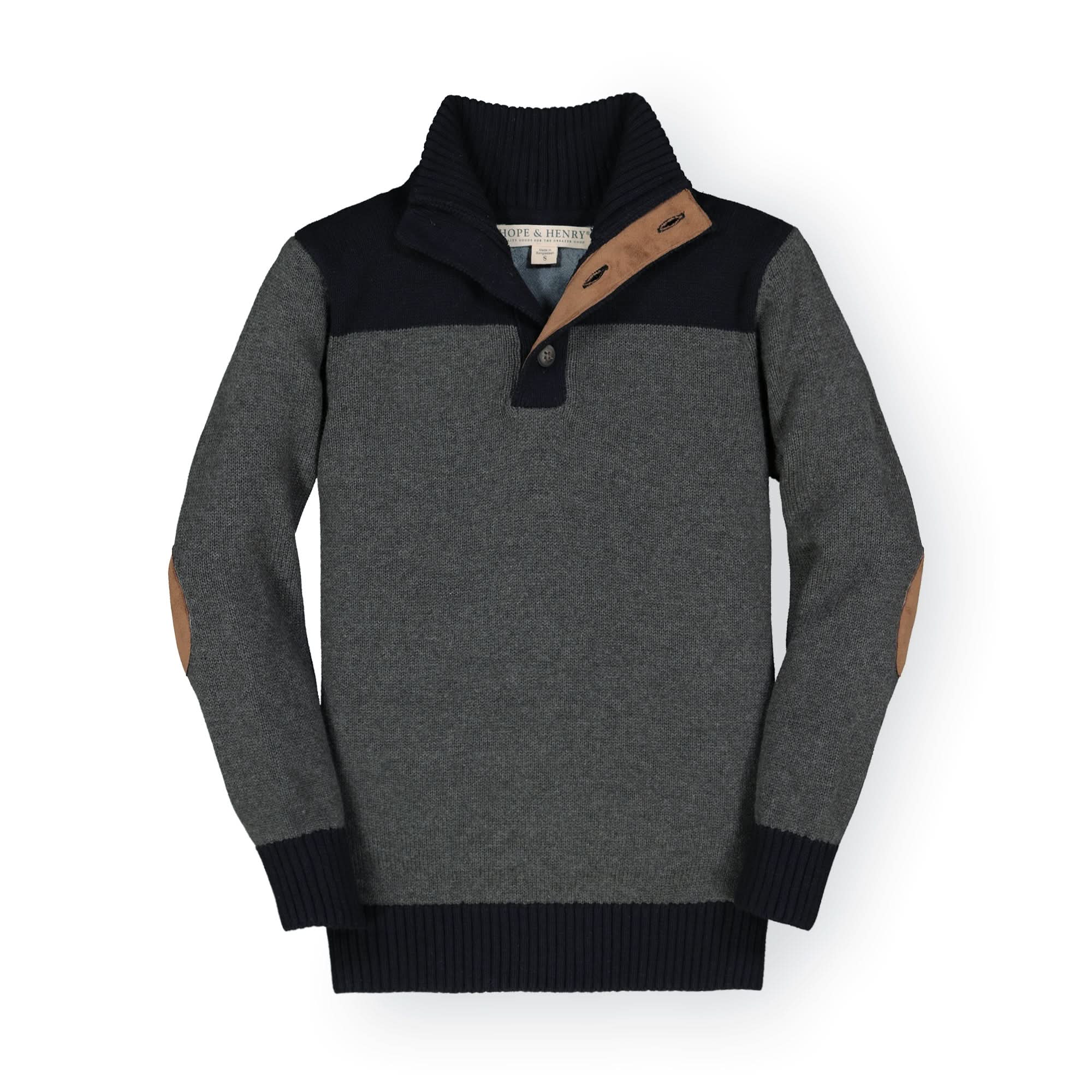 Organic Contrast Sweater With Elbow Patches