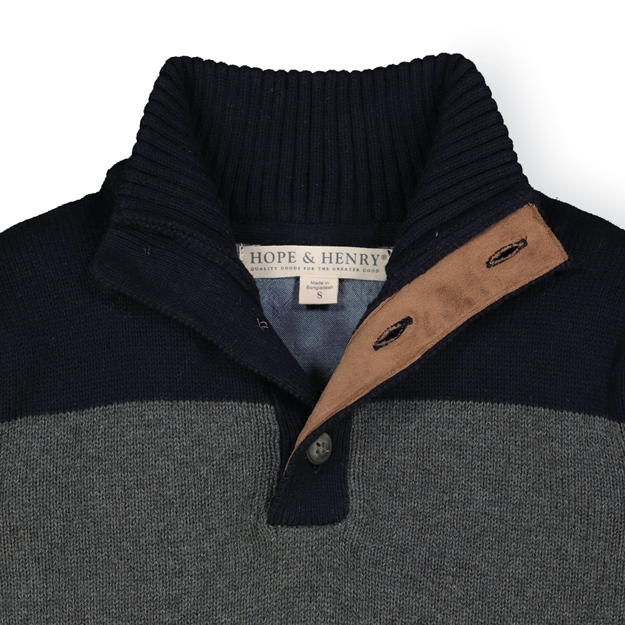 Organic Contrast Sweater With Elbow Patches