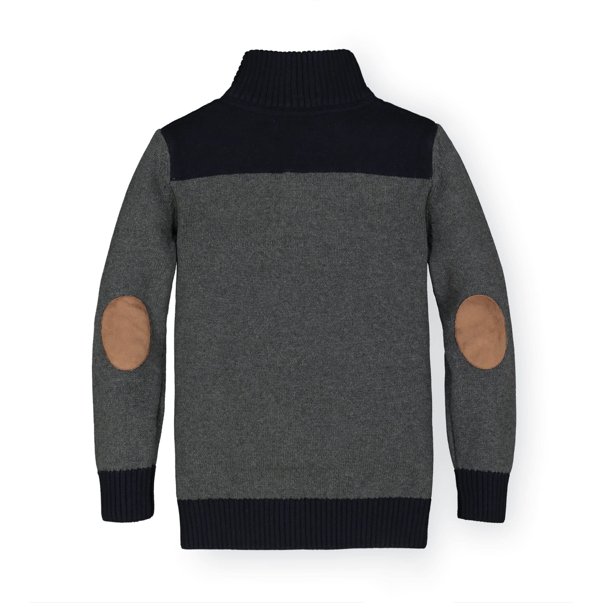Organic Contrast Sweater With Elbow Patches