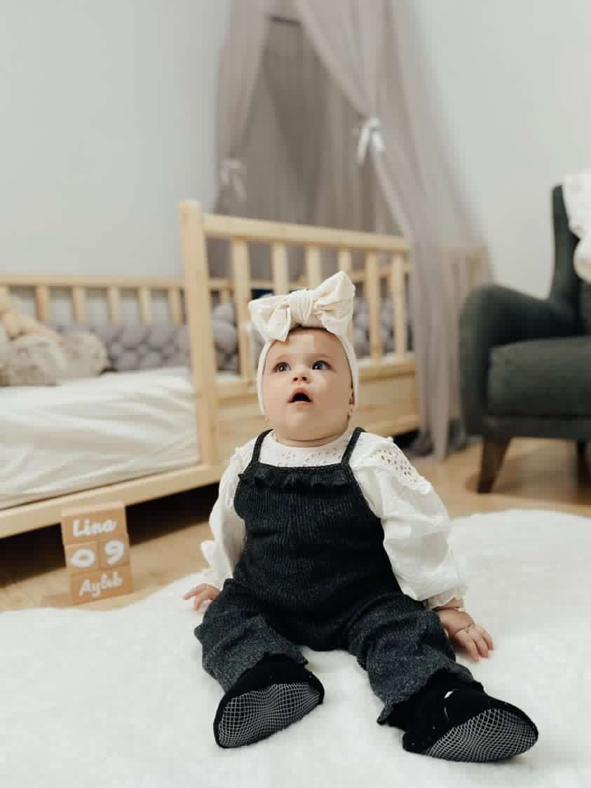 Anti-slip Sole, Fleece Baby Booties, Newborn Home Booties, Sweat Proof Organic Cotton Lining, Black