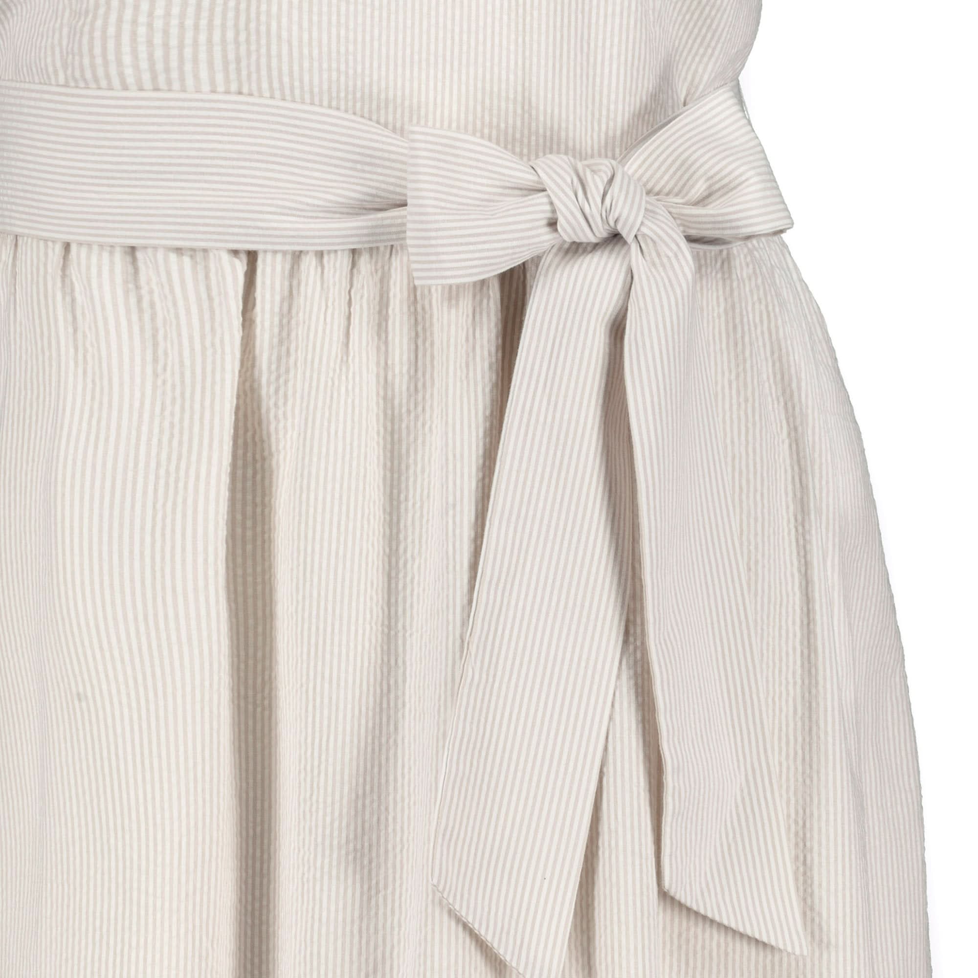 A-line Organic Dress With Sash Taupe