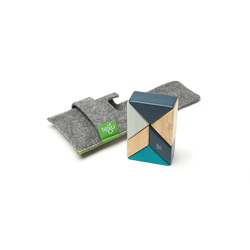 Pocket Pouch Prism <br>magnetic Wooden Blocks <br>6 Pieces