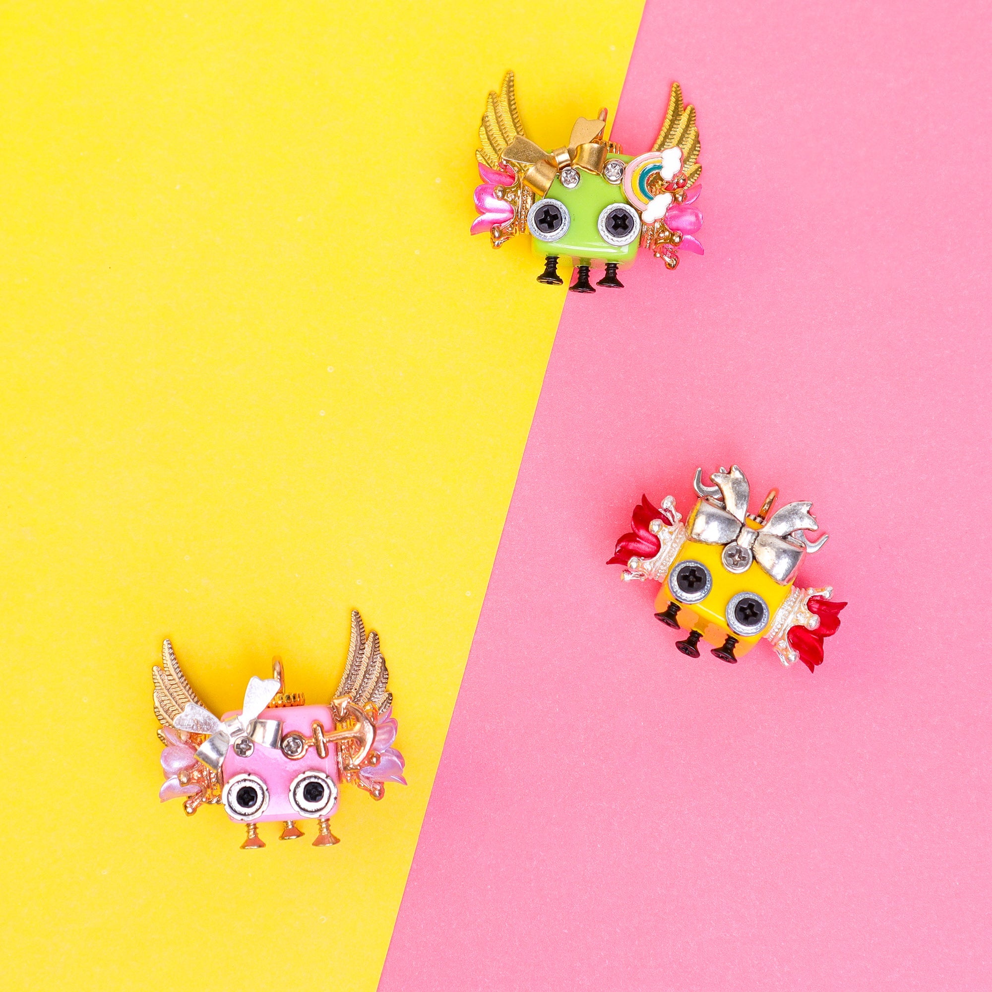 Handcrafted Wooden Bot Necklace, Keychain, Or Mini Decor