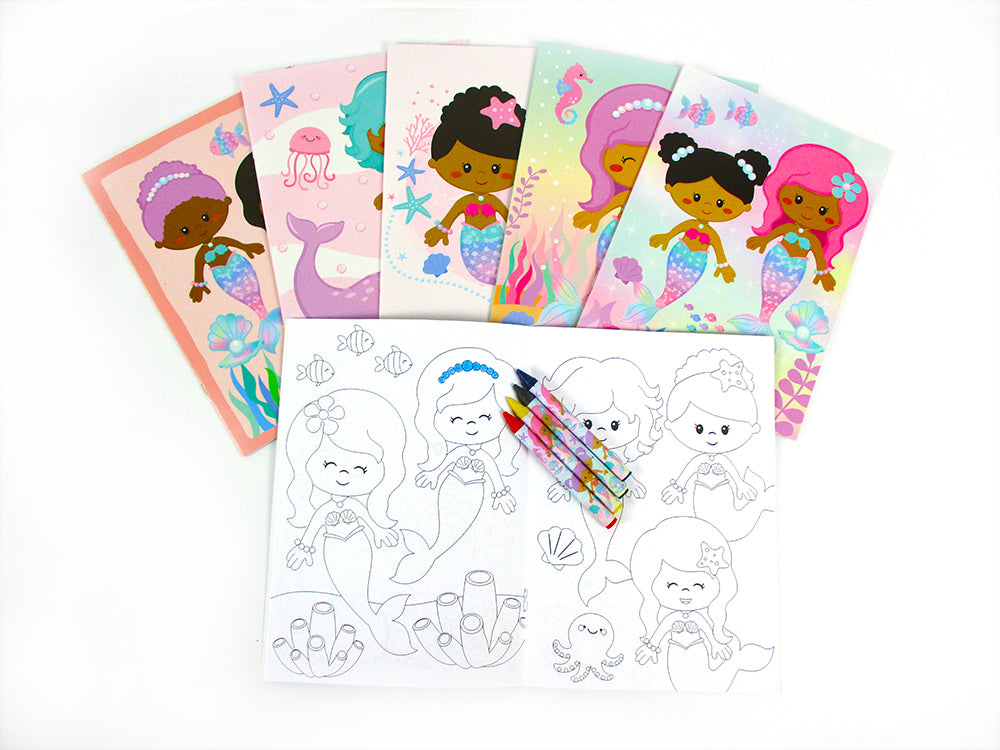Rainbow Mermaid Coloring Books - Set Of 6 Or 12
