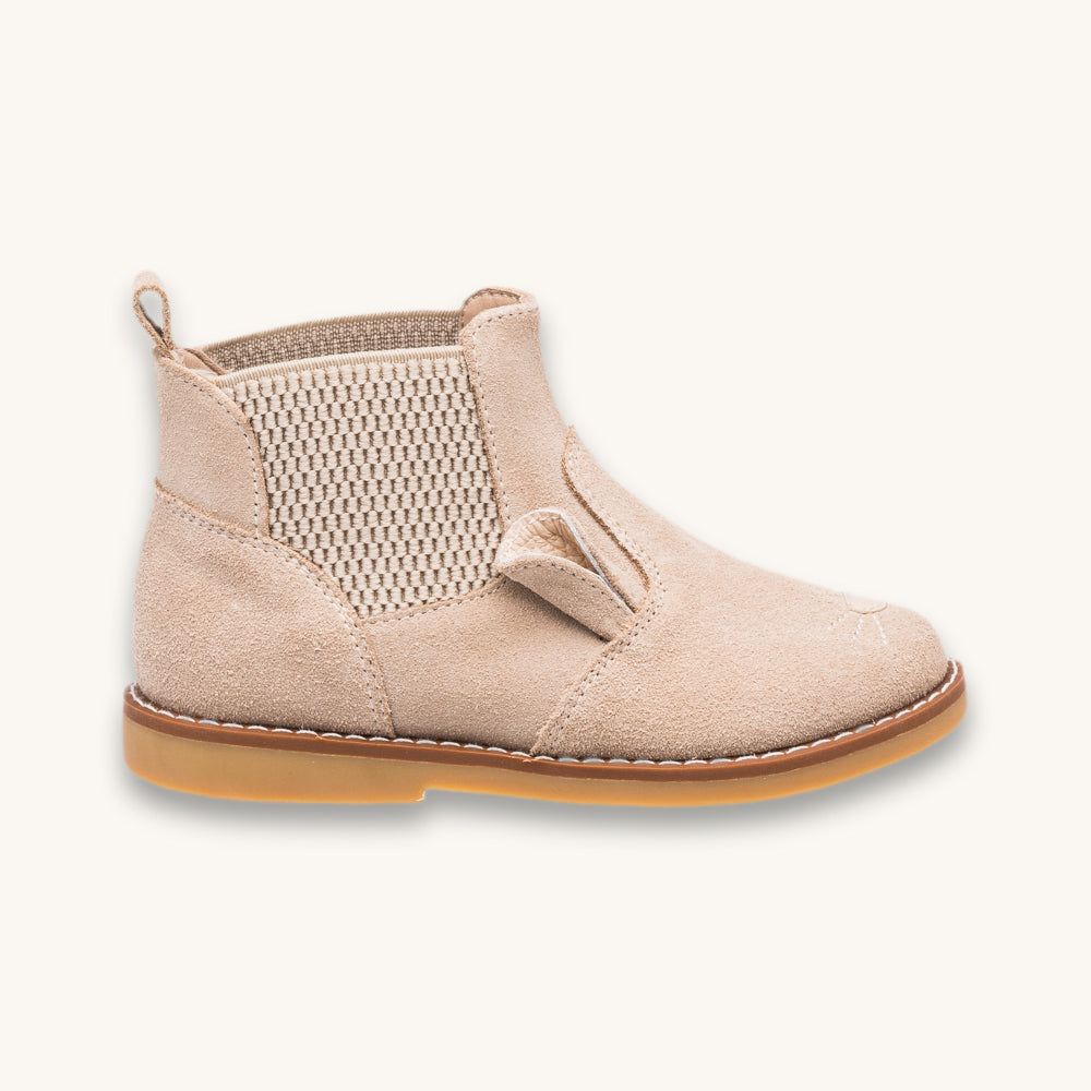 Teddy Chelsea Boot | Beige Suede