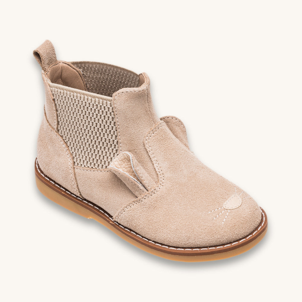 Teddy Chelsea Boot | Beige Suede