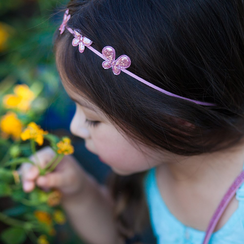 Little Girls Sparkly Butterfly Headband- Toddlers And Kids 3-8 Years