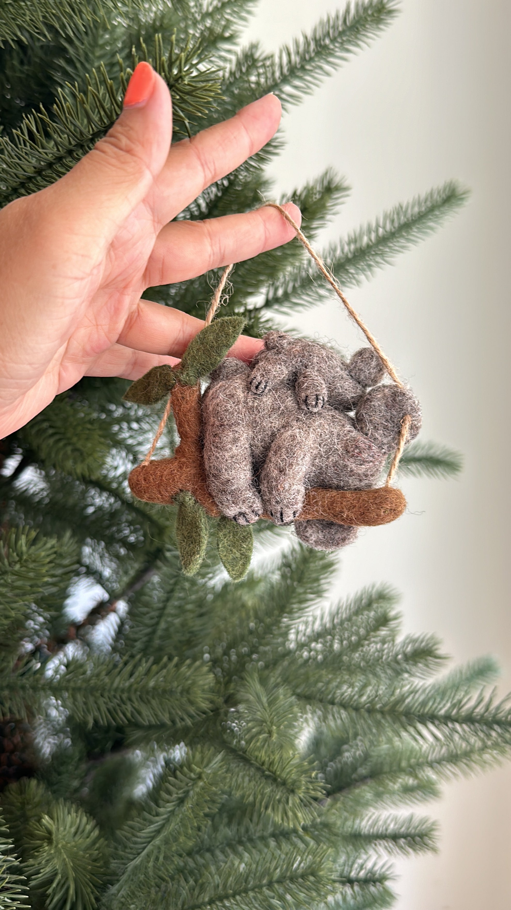 Felt Koala With Baby Ornament