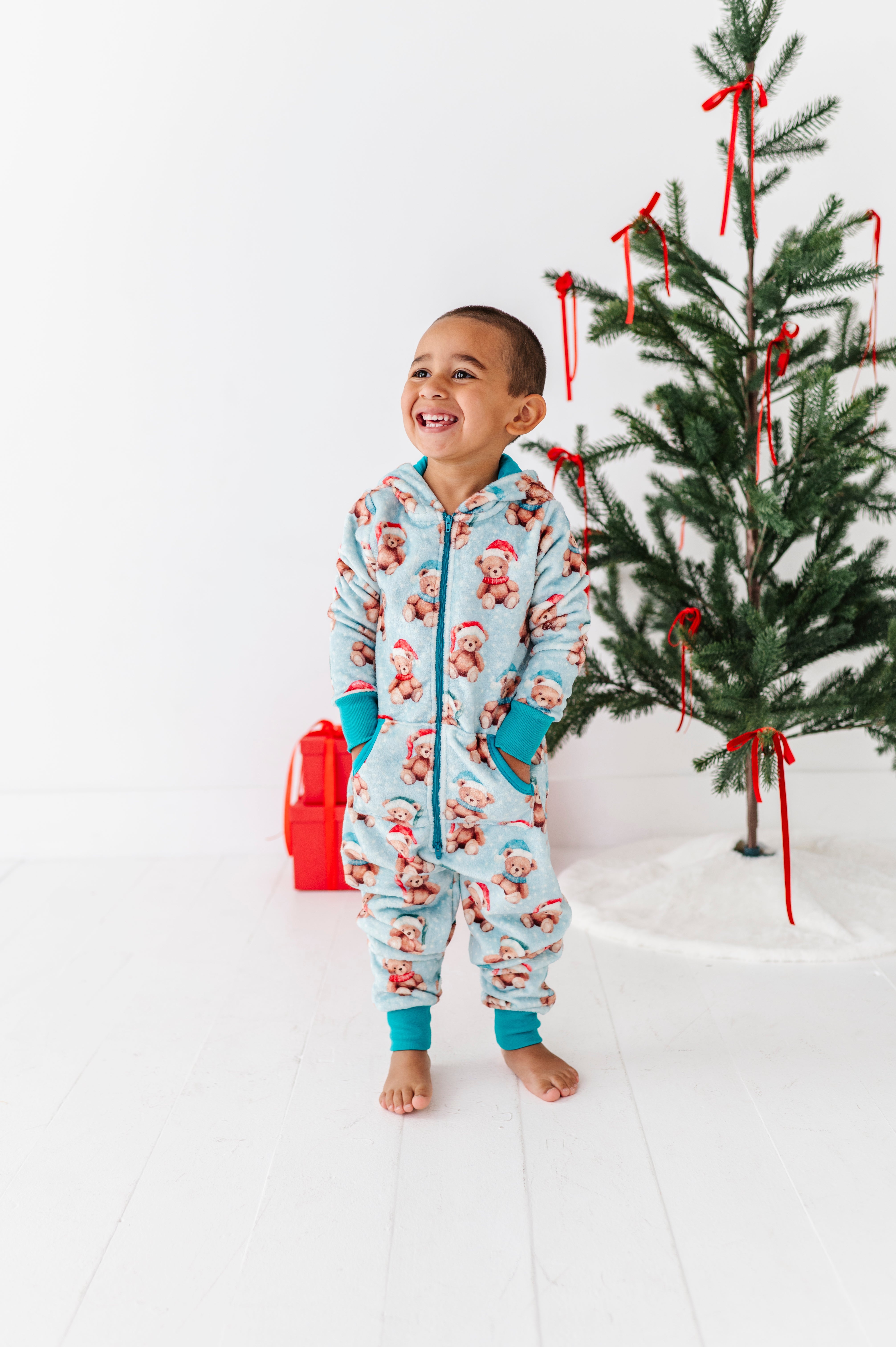 Beary Merry Microfleece Hooded Jumpsuit
