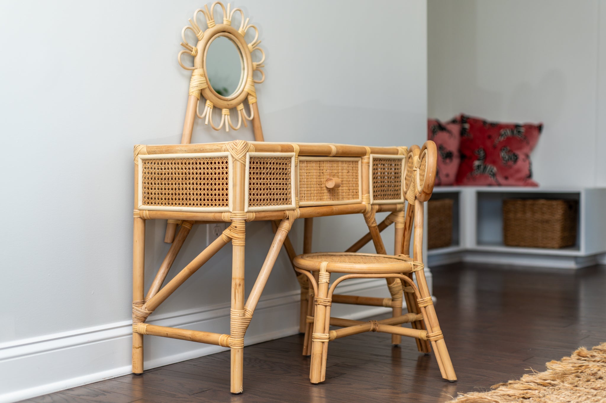 Jessie Kids Rattan Vanity