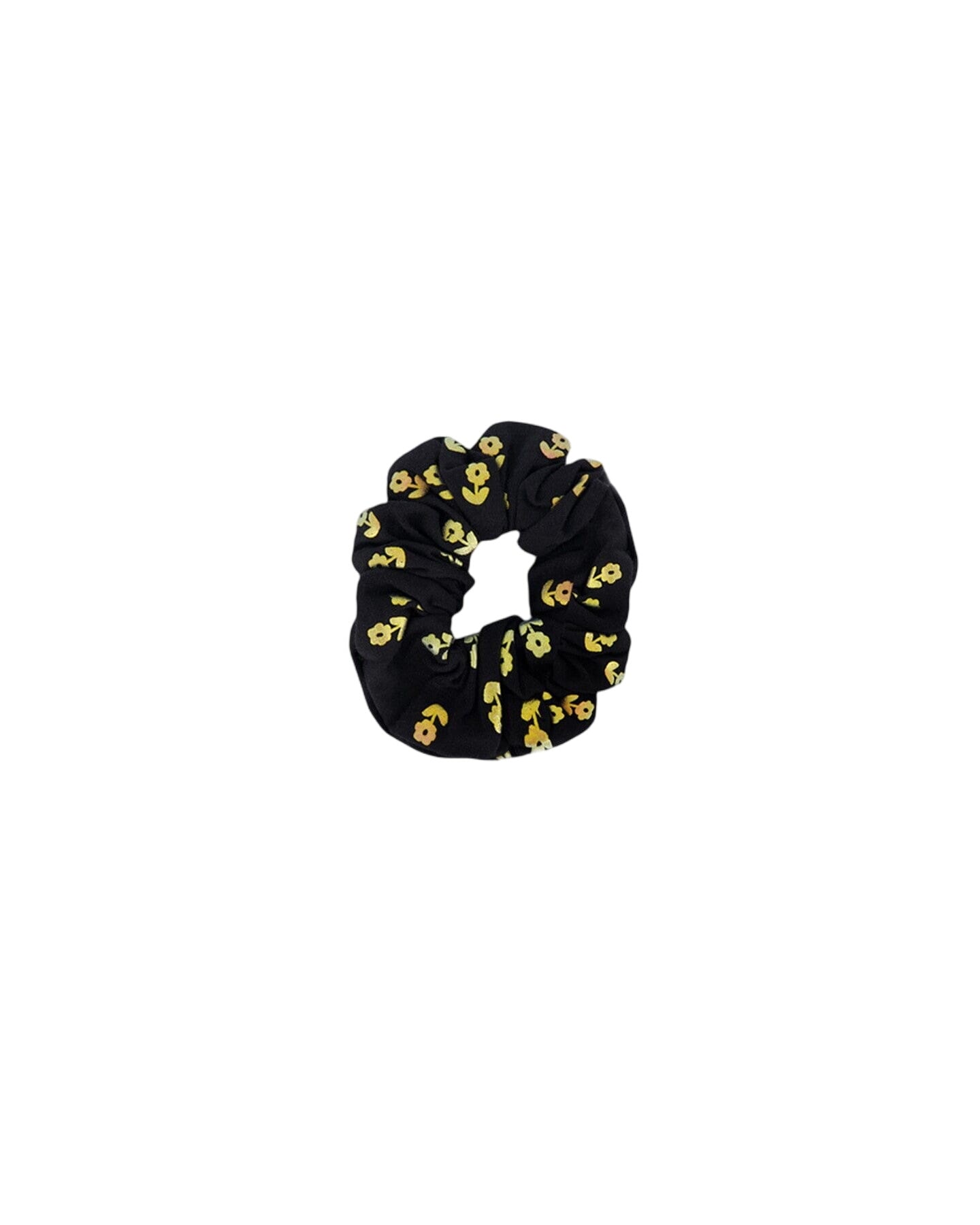 Scrunchie Printed Colored Metallic Flower Print