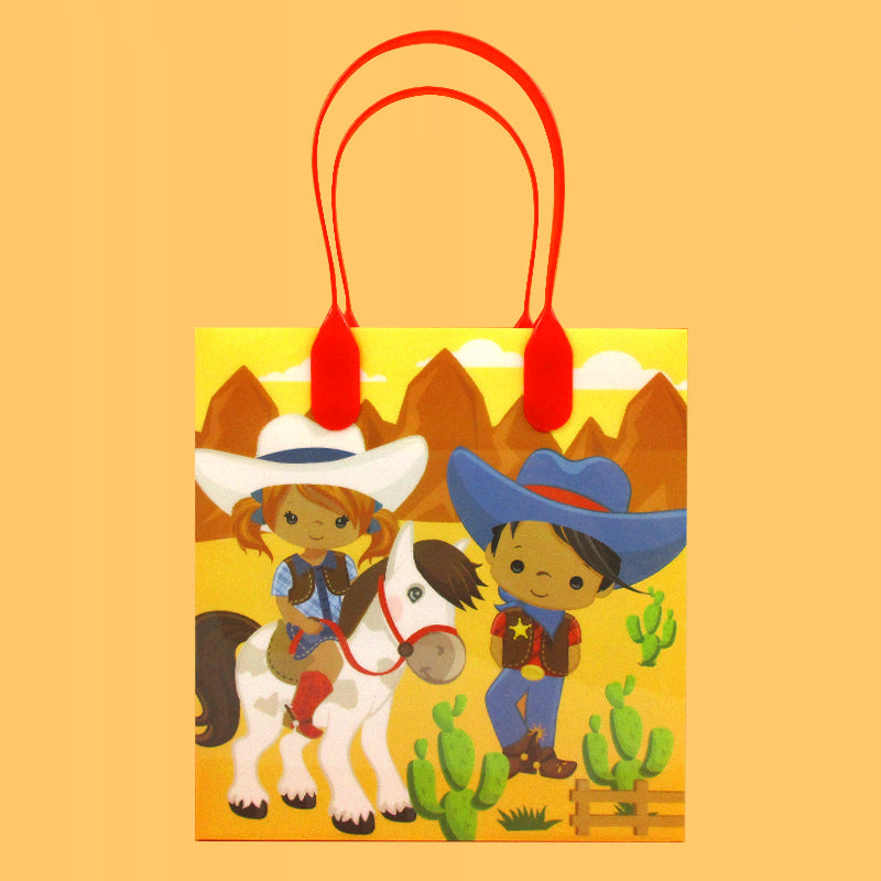 Black Cowboy & Cowgirl Party Favor Treat Bags - Set Of 6 Or 12