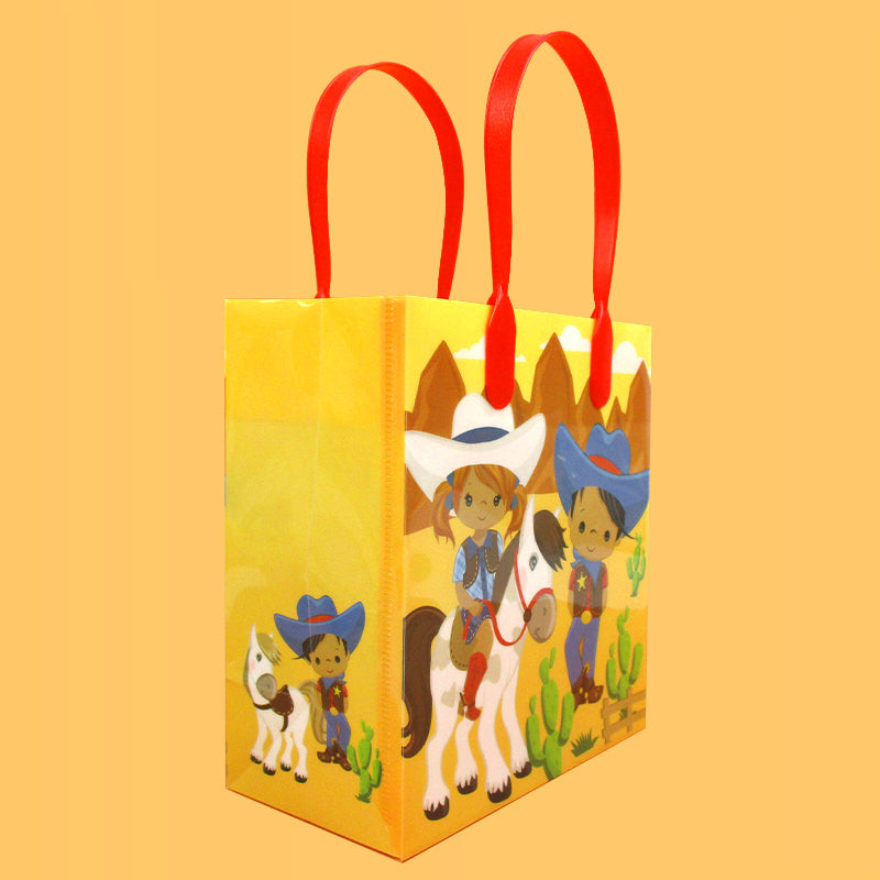 Black Cowboy & Cowgirl Party Favor Treat Bags - Set Of 6 Or 12