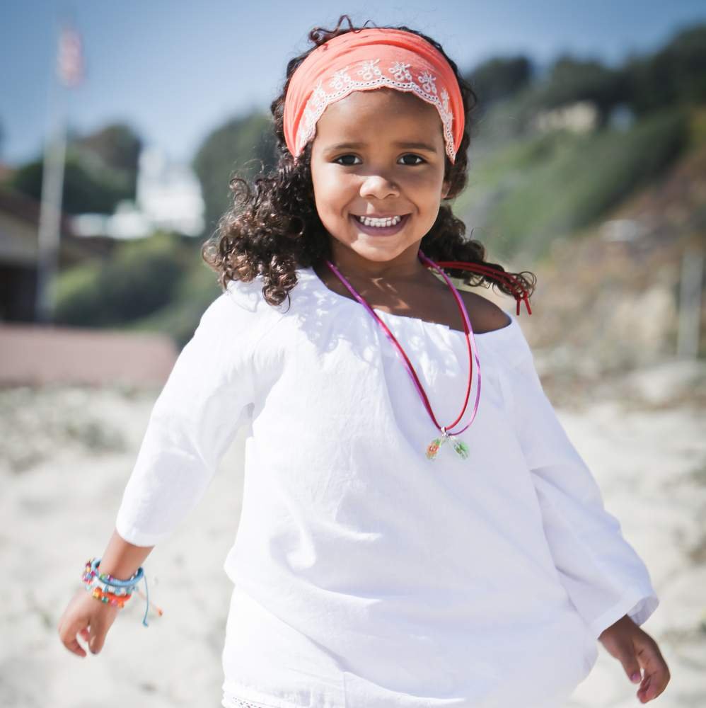 Eyelet Needlework Embroidered Bandana Headband – For Girls Ages 5–12 Years