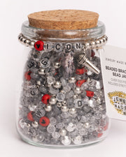 Icon Metallic Silver And Red Heart With Microphone Diy Bead Jar
