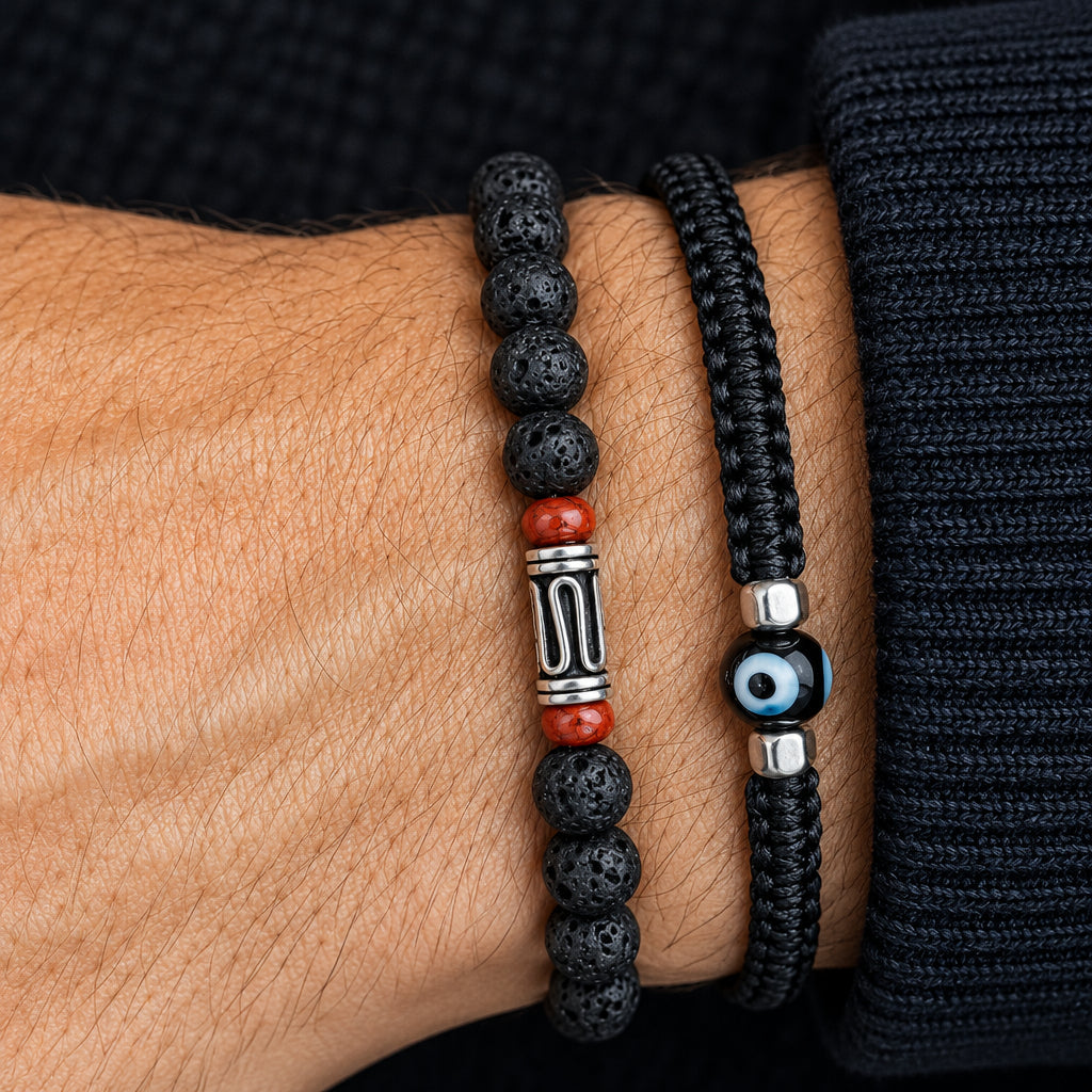 Sterling Silver Ceramic Evil Eye Bracelet