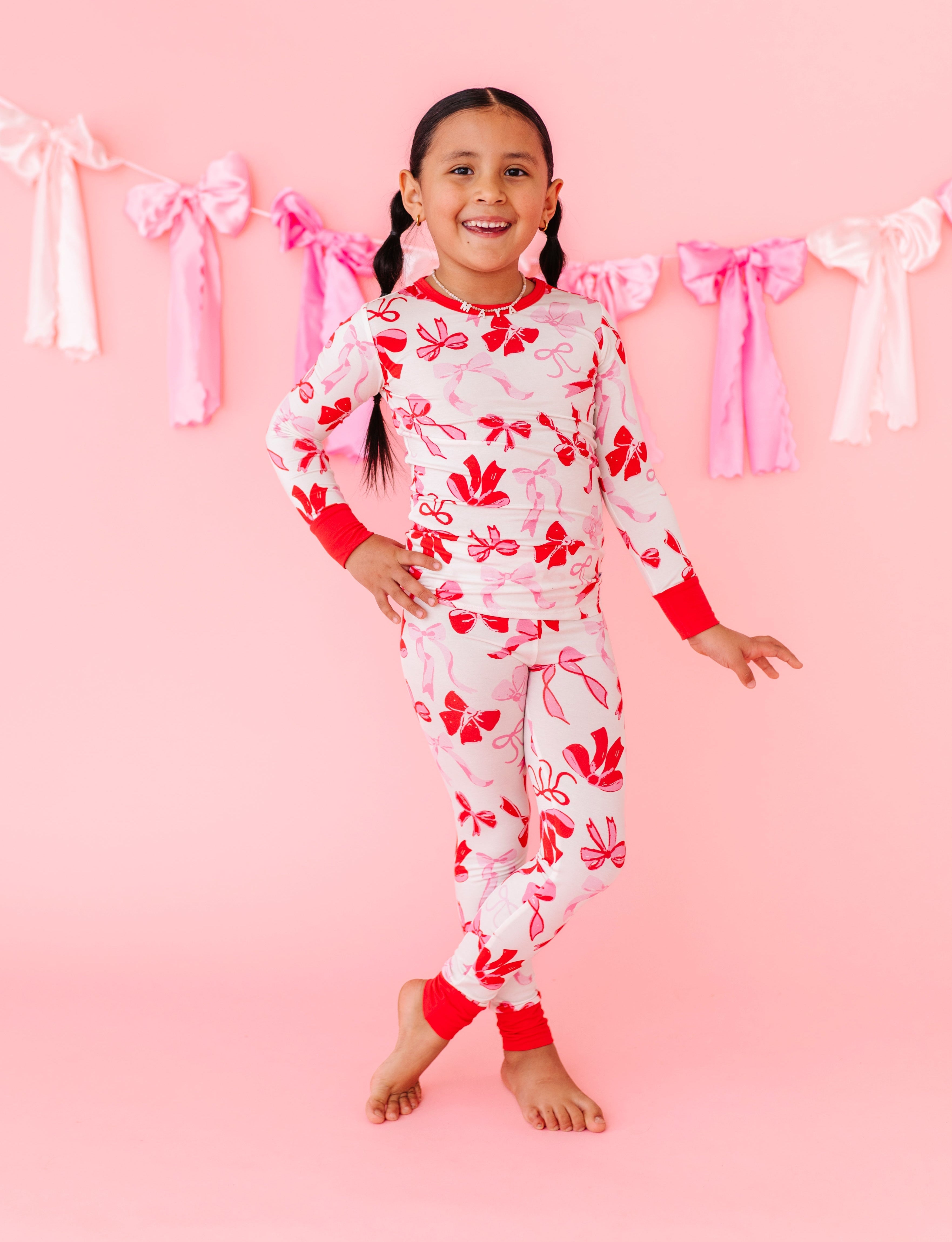 Blushing Bows 2-piece Pajamas