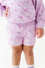 Lilac Petals Kids Sweat Shorts
