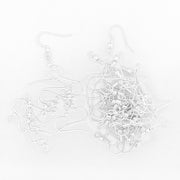 Silver Classic Ear Wire Earring Hooks 55pc Assortment