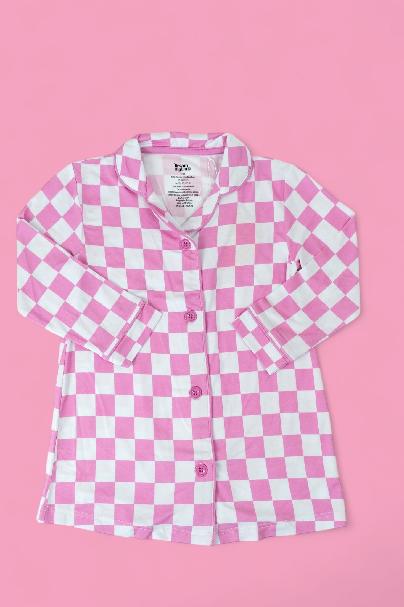 Bubblegum Checkers Girl's Dream Gown