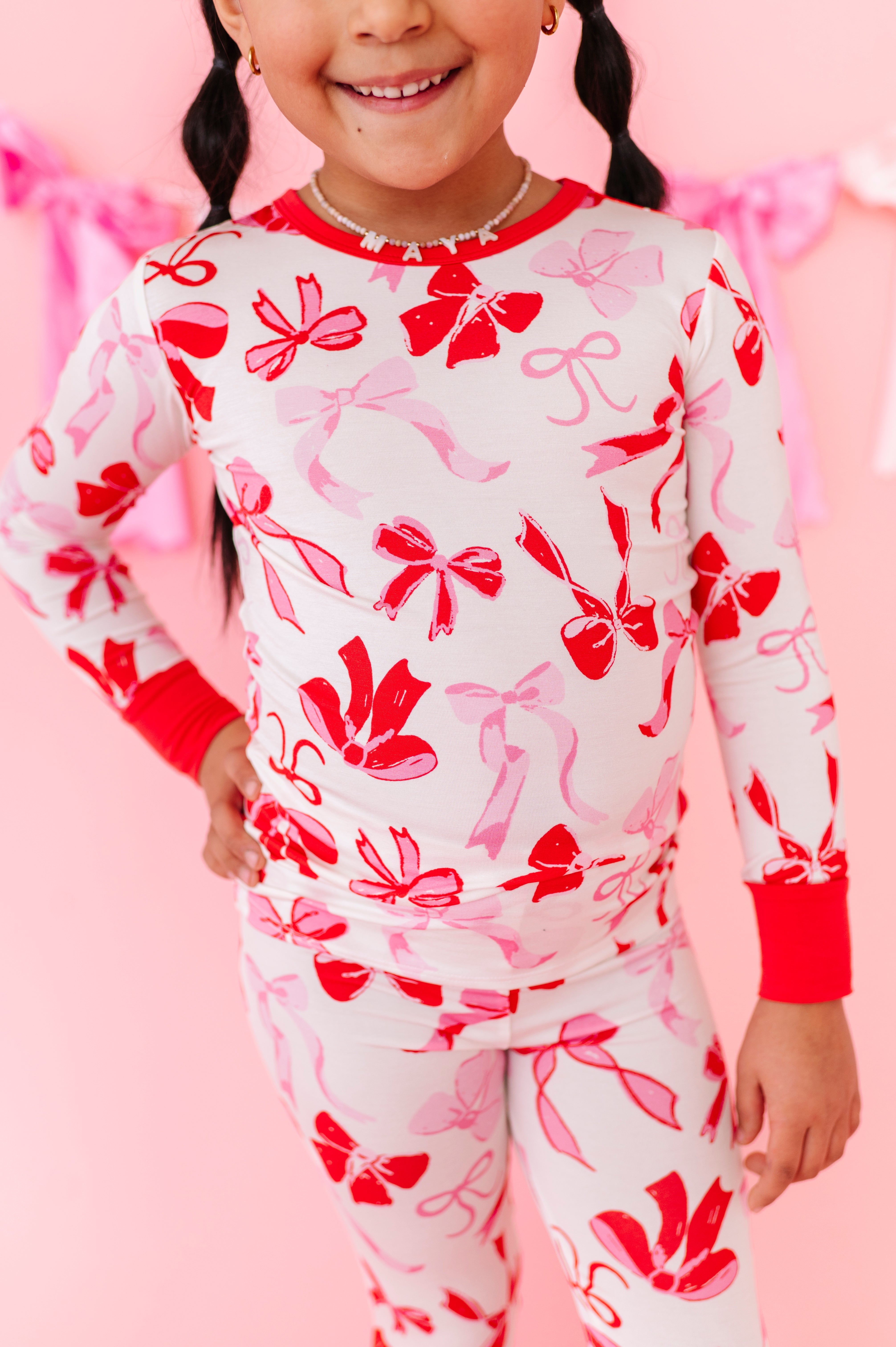 Blushing Bows 2-piece Pajamas