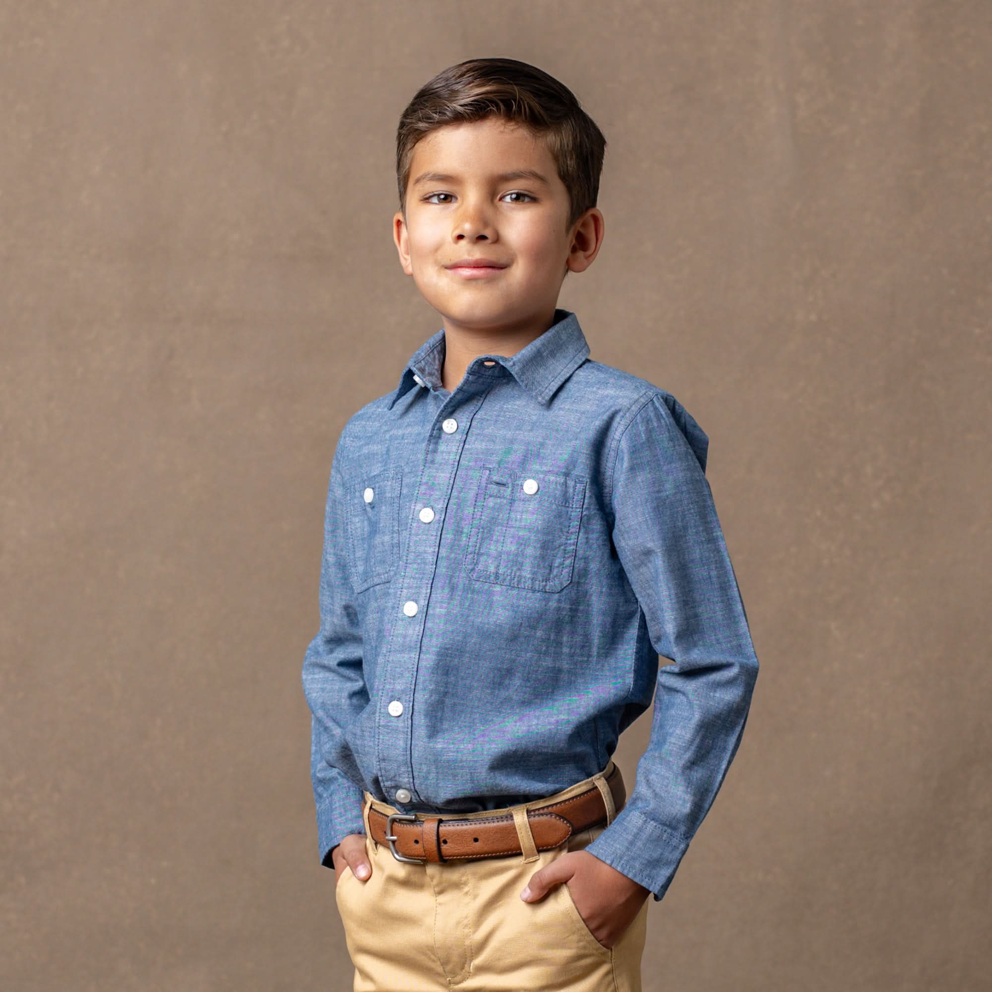 Organic Chambray Button Down Shirt - Baby