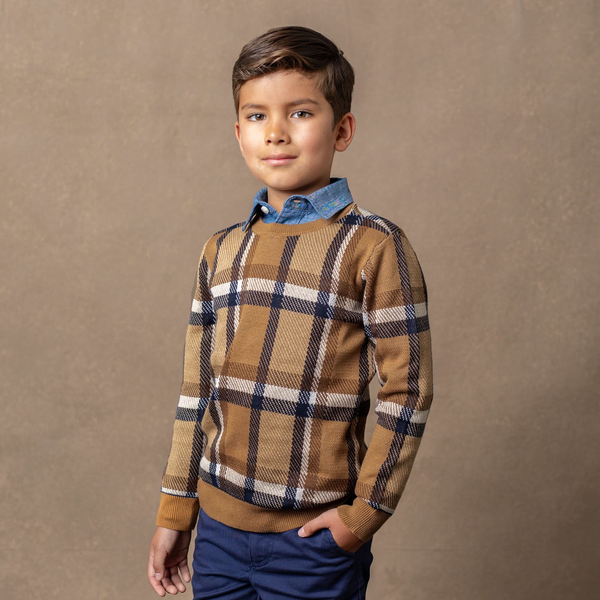 Crew Neck Organic Pullover Sweater - Baby