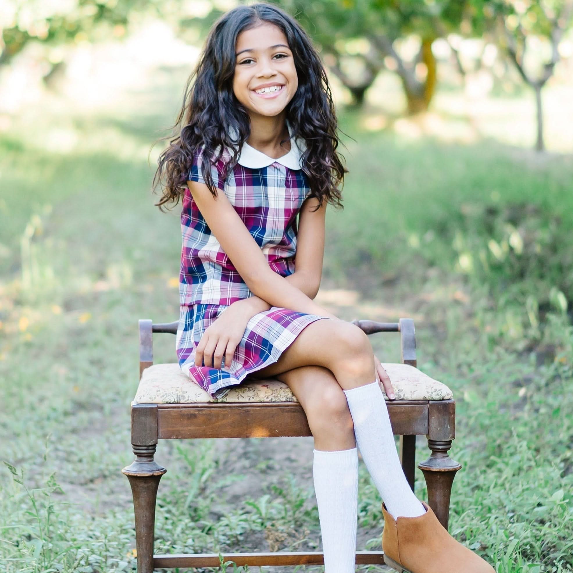 Organic Peter Pan Collar Pleated Dress