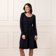 Organic Long Sleeve Tie-waist Knit Dress