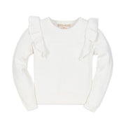 Textured Yoke Ruffle Sweater