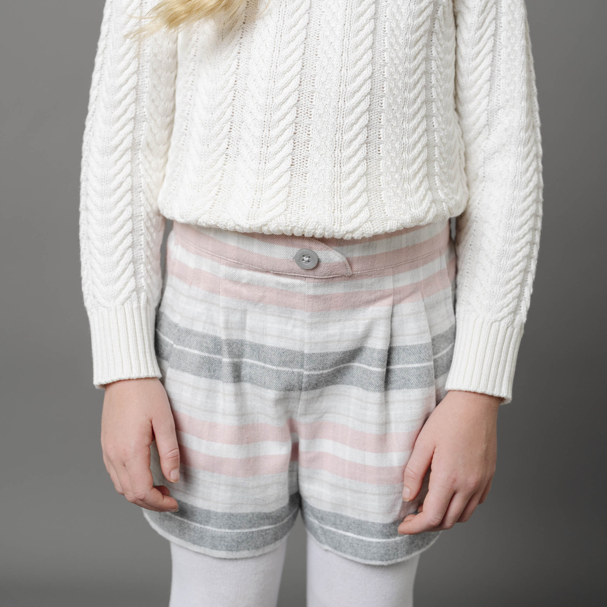 Pleated Organic Flannel Short